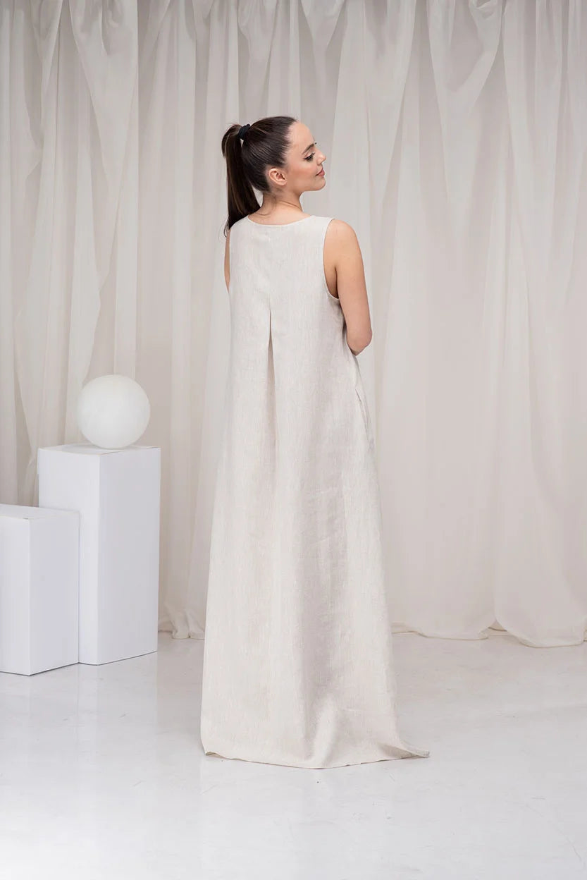 Linen Sleeveless Maxi Summer Long Dress