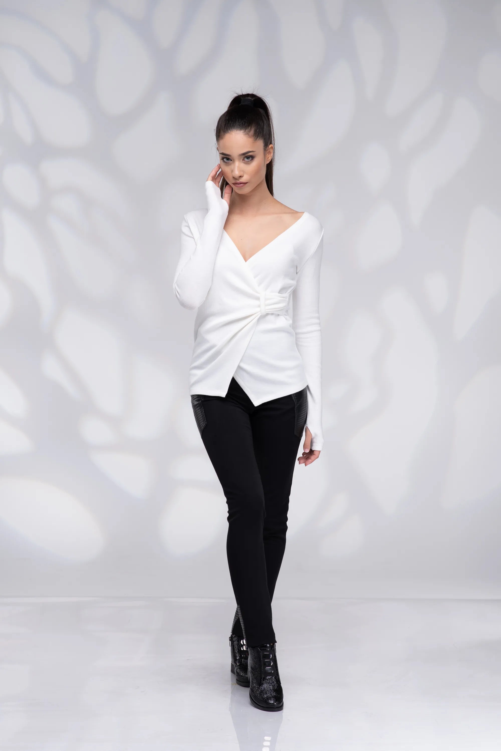 Wool Wrap White Sweater-Danellys-2.webp