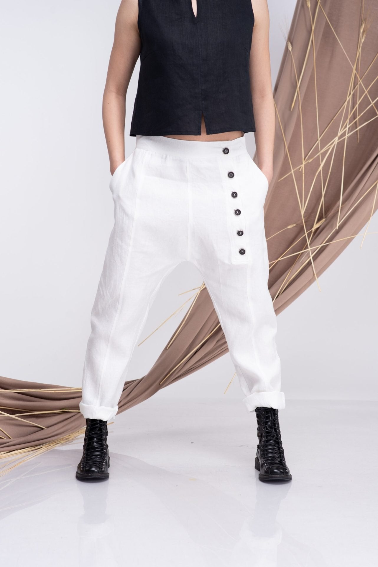 Linen Harem Summer Unisex Pants
