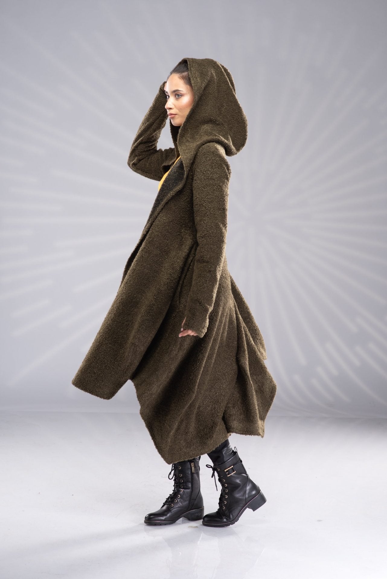 Long Hooded Sweater Coat