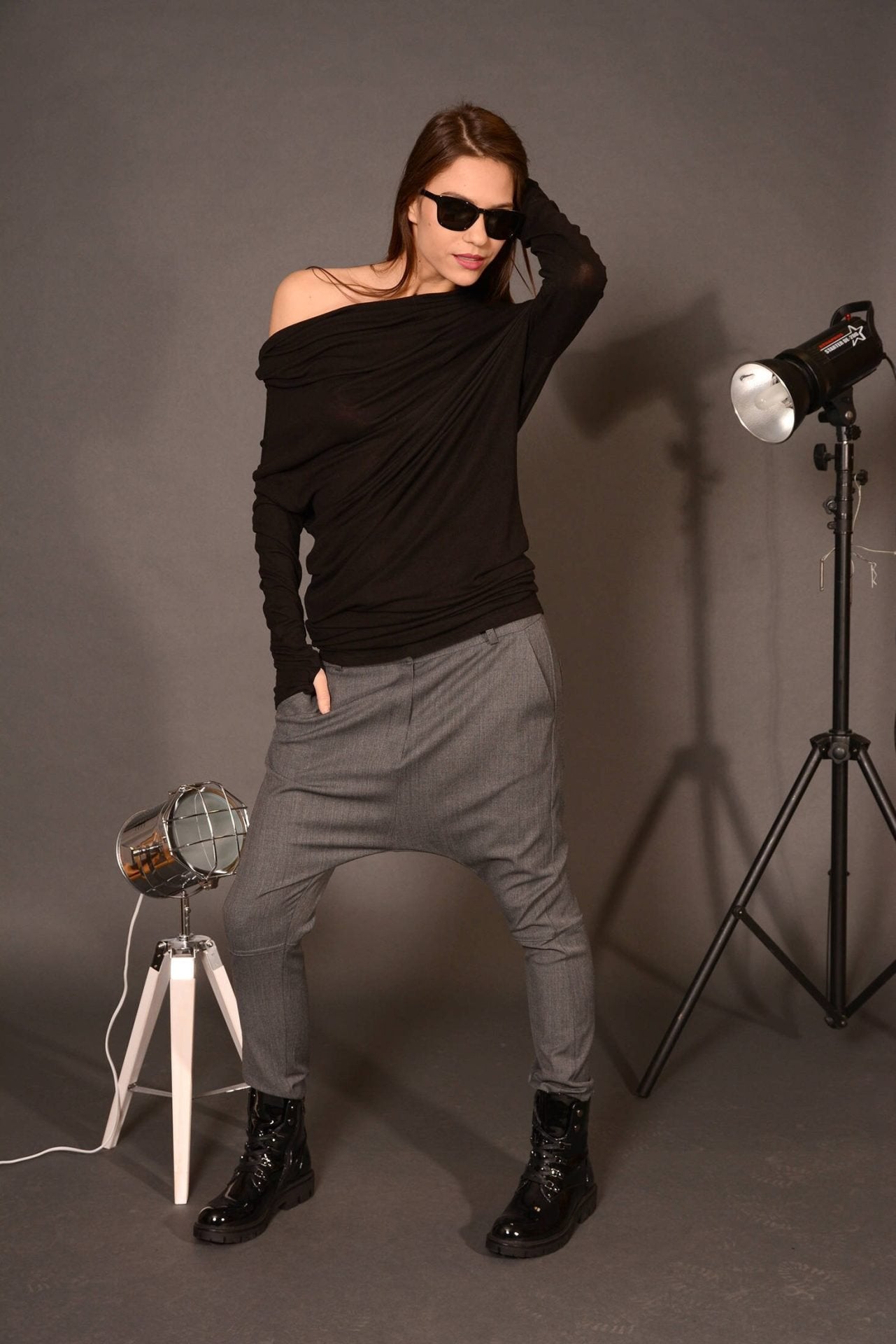 Off Shoulder Winter Wool Blouse Sweater