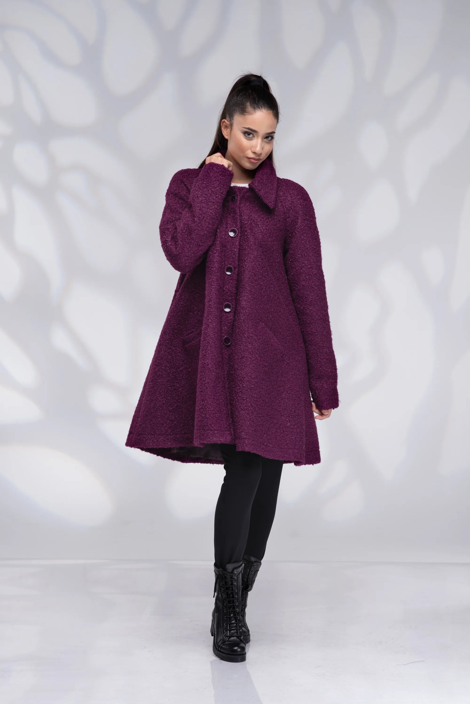 Wool Swing Short Coat-Danellys.webp