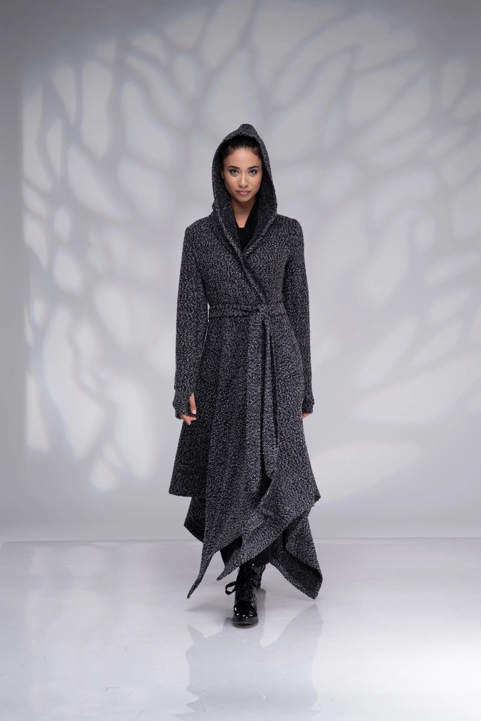 Open Knit Cardigan with Hood - Maxi Duster Sweater7-Danellys.webp
