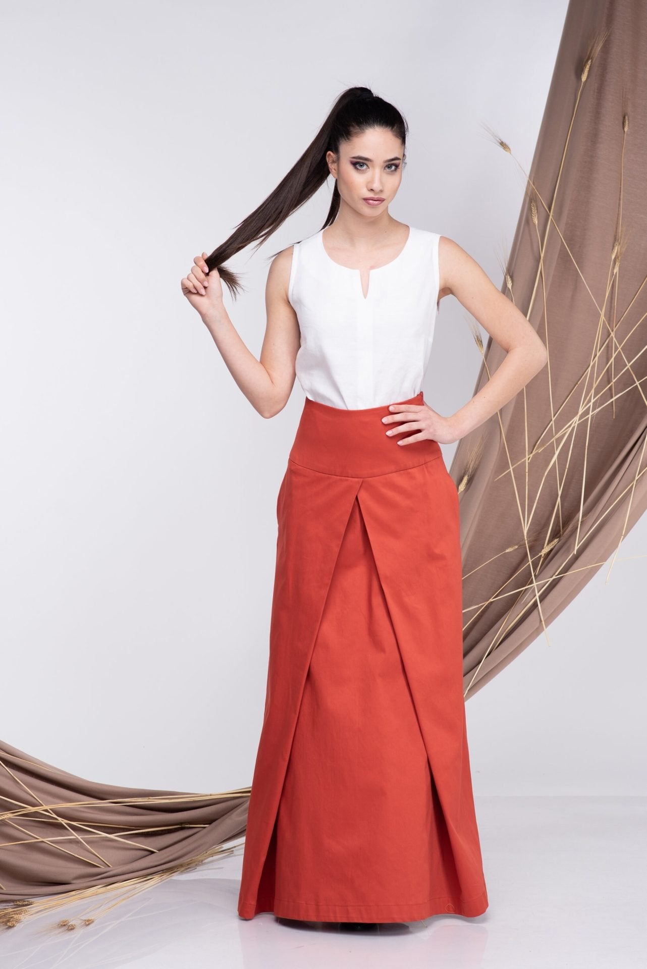 Long Maxi High Waisted Summer Skirt