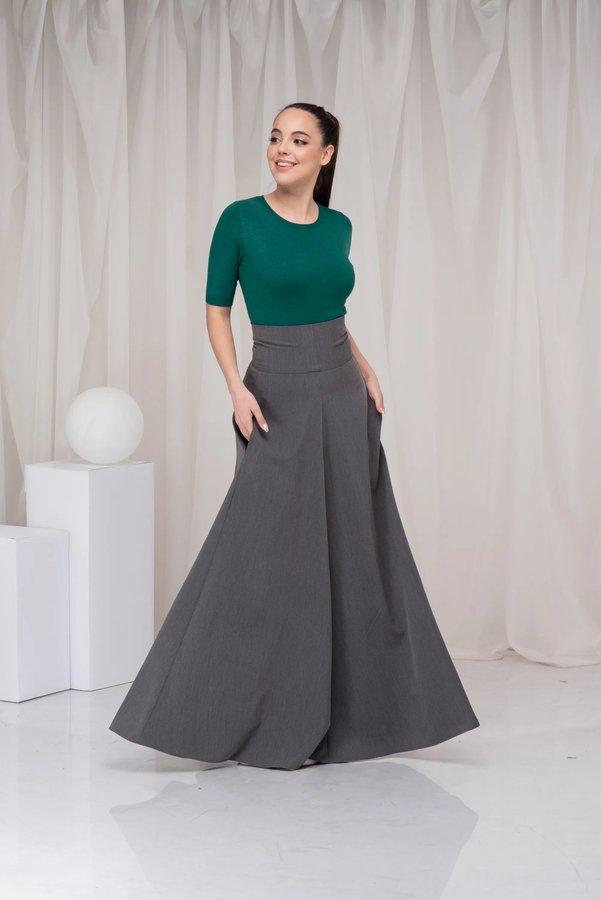 Victorian Walking Summer High Waisted Circle Floor Length Skirt-Danellys-2.webp