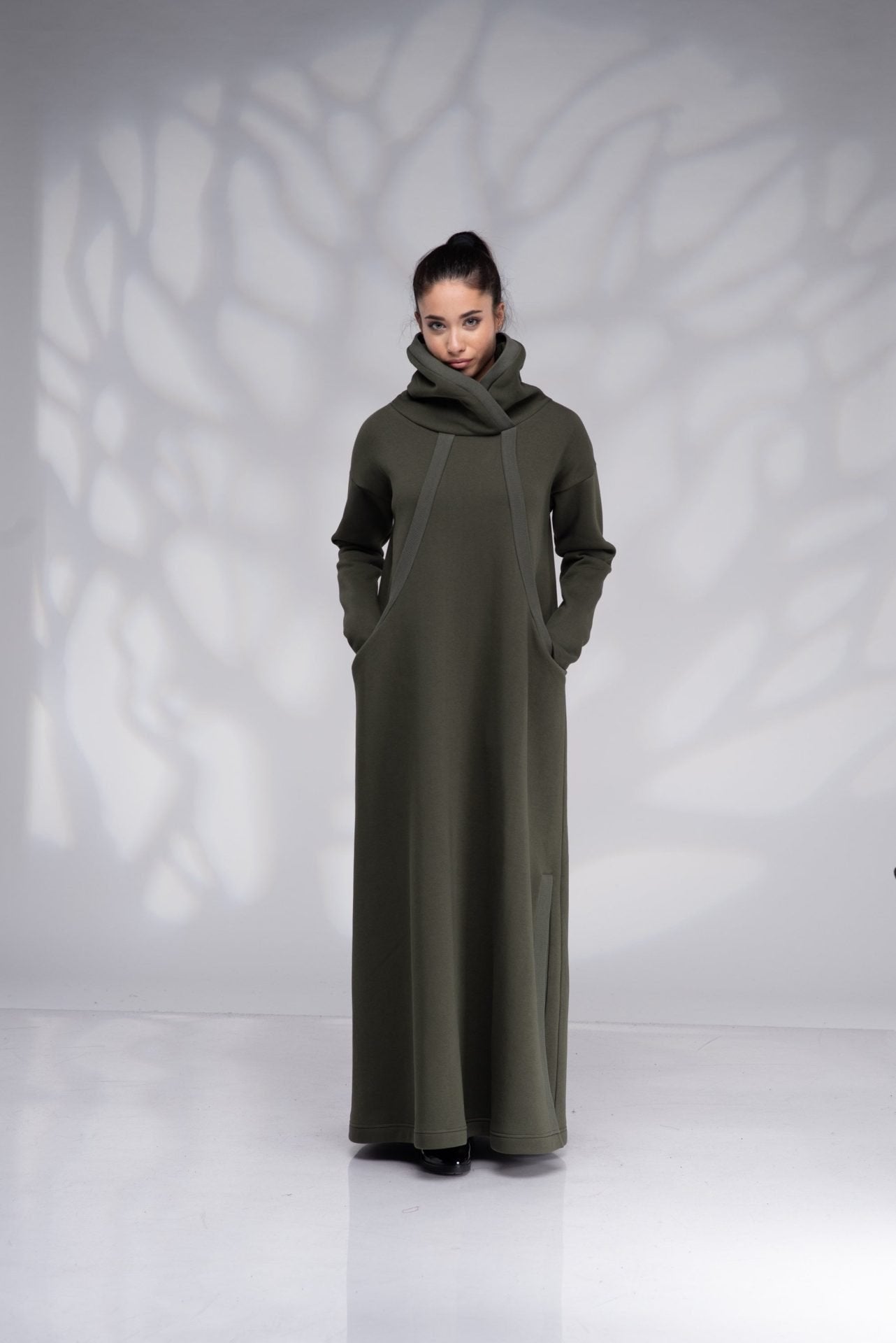 Long Maxi Winter Turtleneck Plus Size Sweatshirt Dress