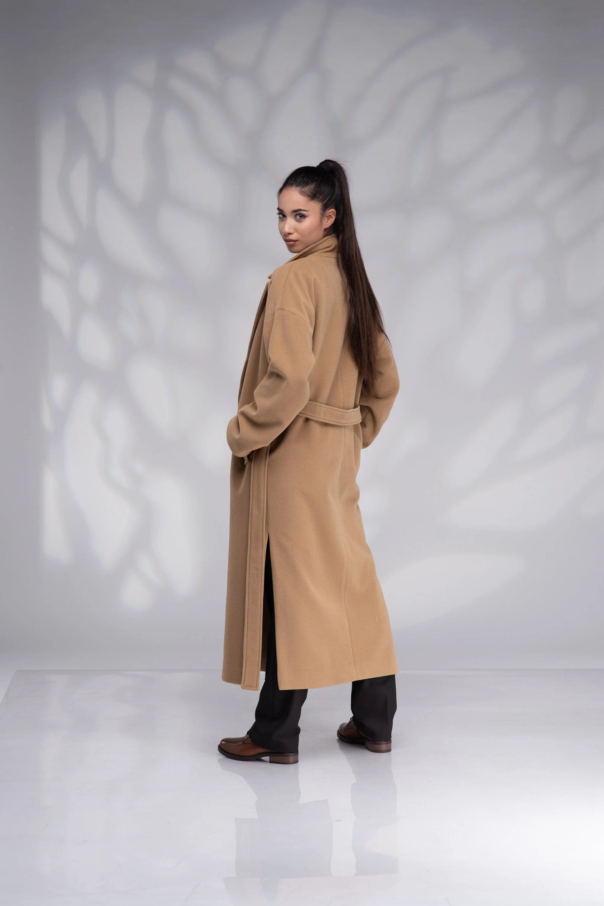 Long Wool Camel Oversized Coat-Danellys.webp