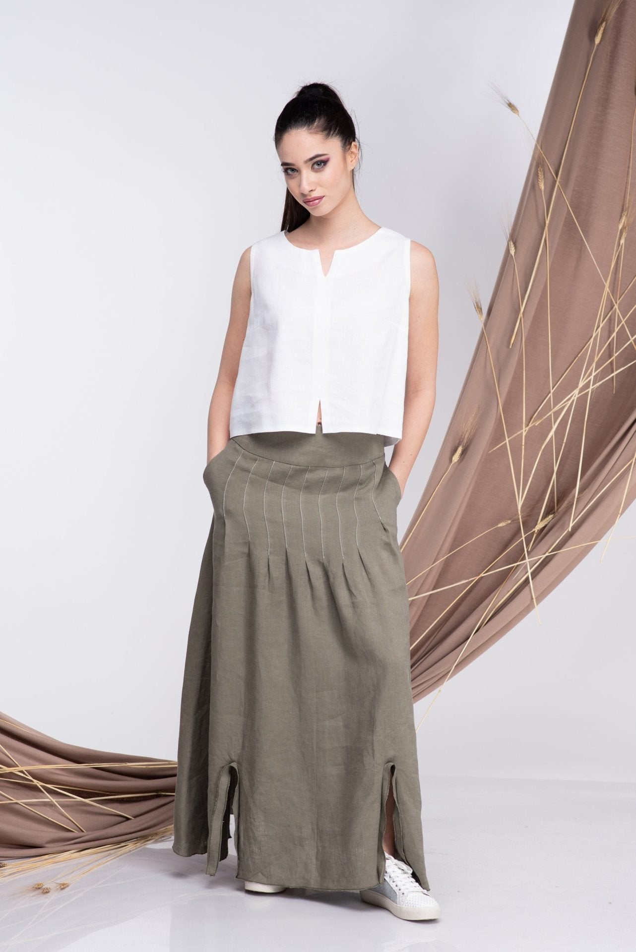 Linen Maxi Summer Long Skirt