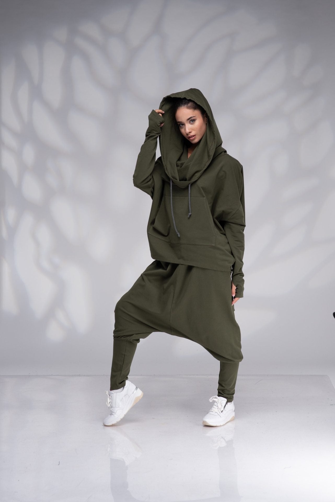 Two Piece Tracksuit Set Hoodie Sweatshirt and Harem Pants