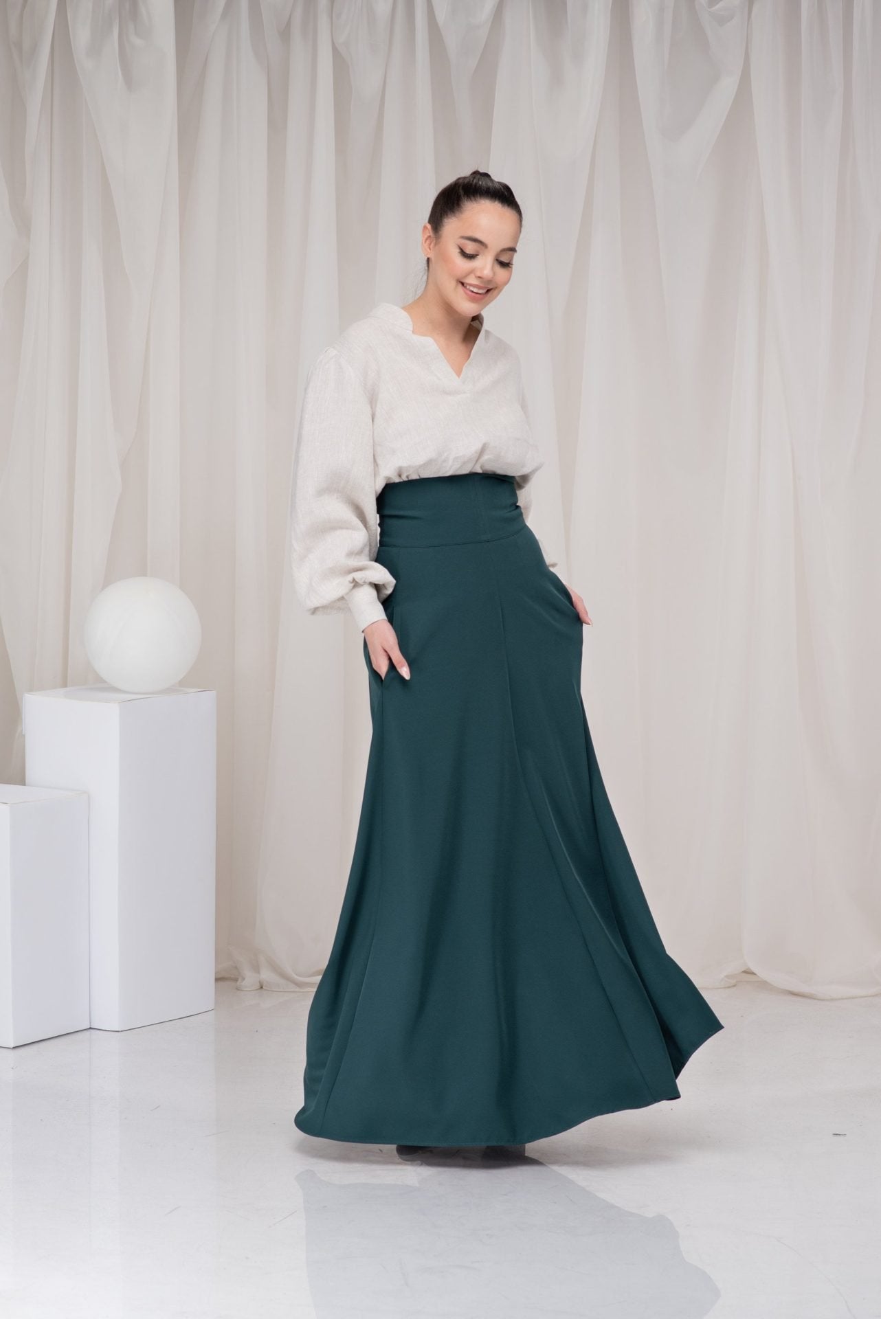 Victorian Walking Summer High Waisted Circle Floor Length Skirt