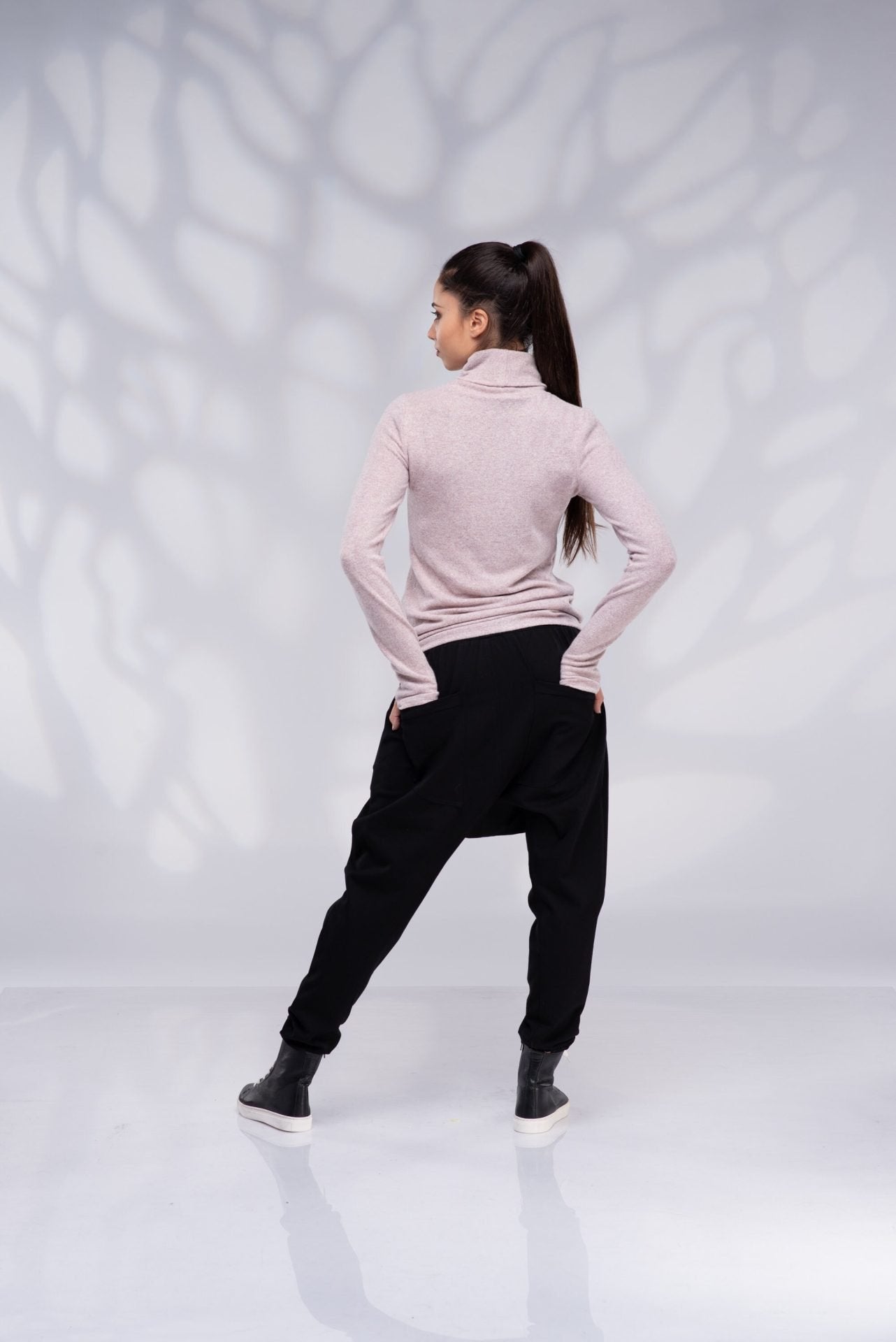 Plus Size Harem Wide Leg Pants with Pockets