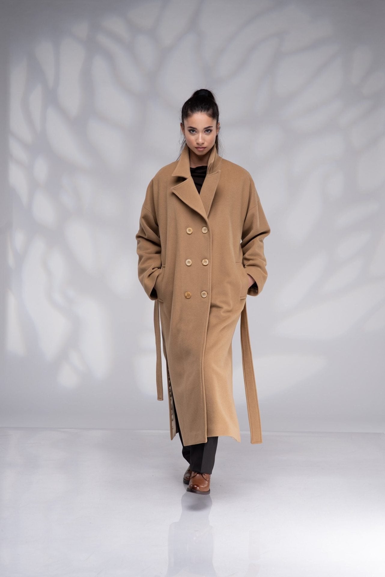 Long Wool Camel Oversized Coat