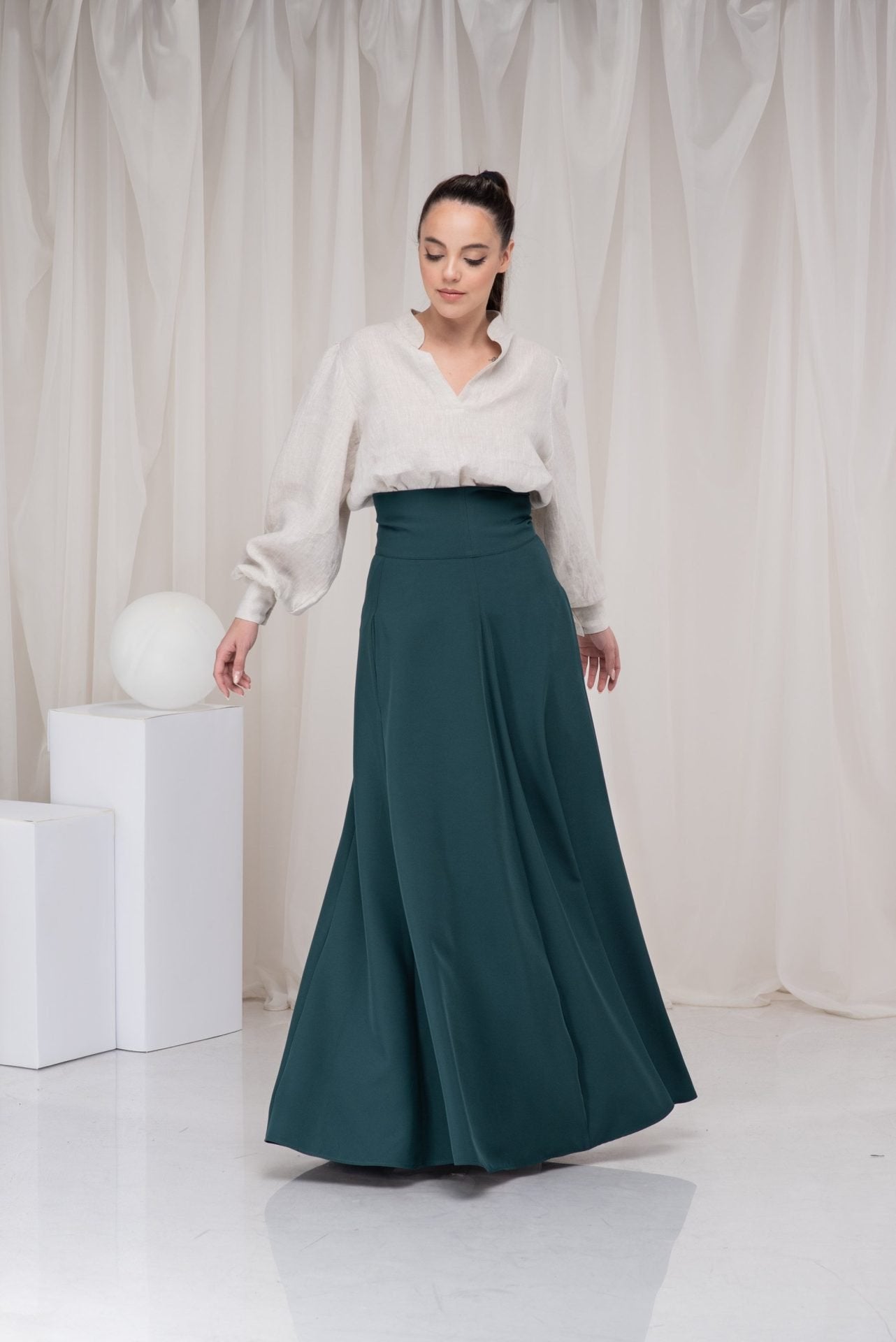 Victorian Walking Summer High Waisted Circle Floor Length Skirt