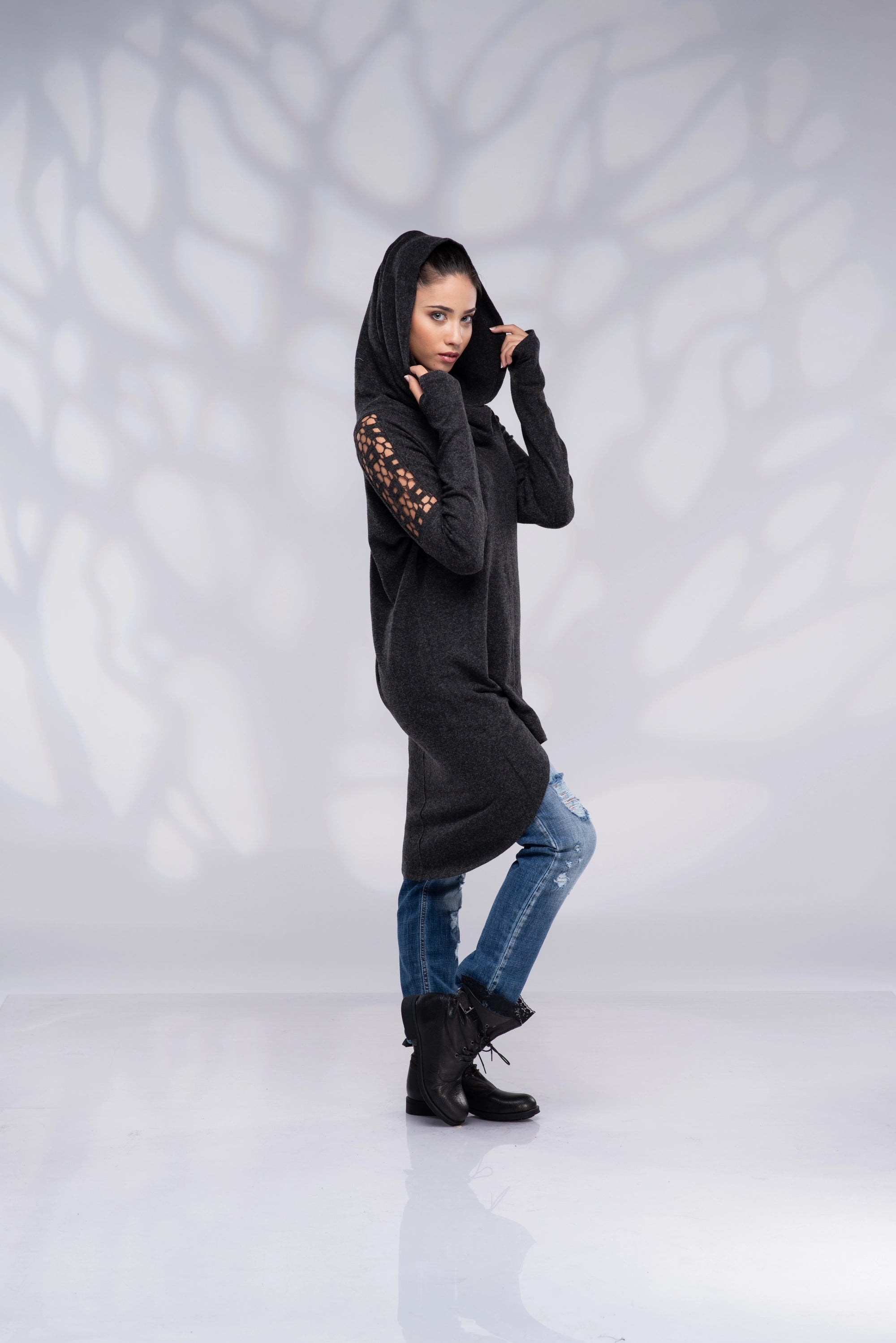 Sweater for Women Long Hooded Dress-Danellys-7.webp