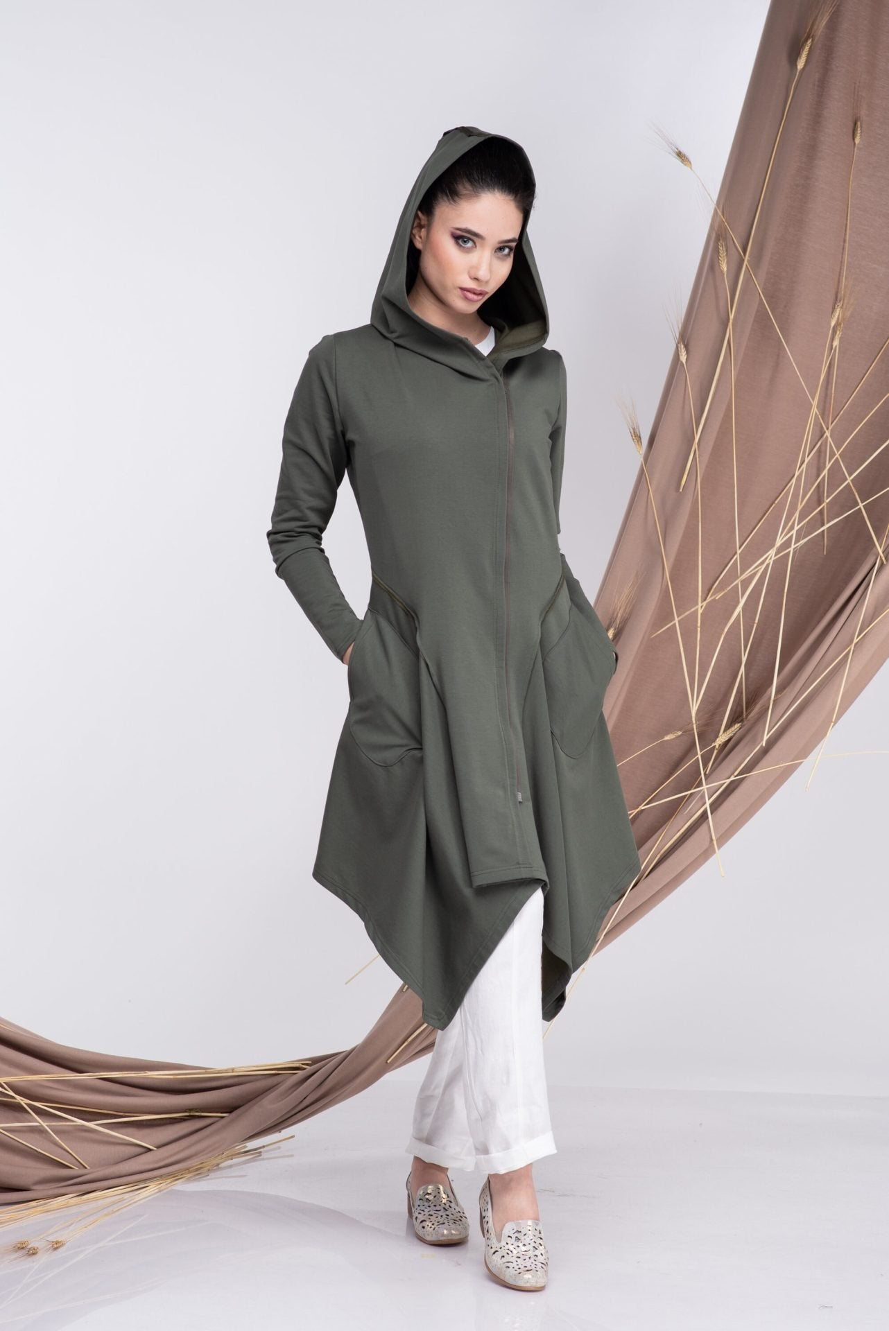 Khaki Elven Pixie Hoodie Jacket