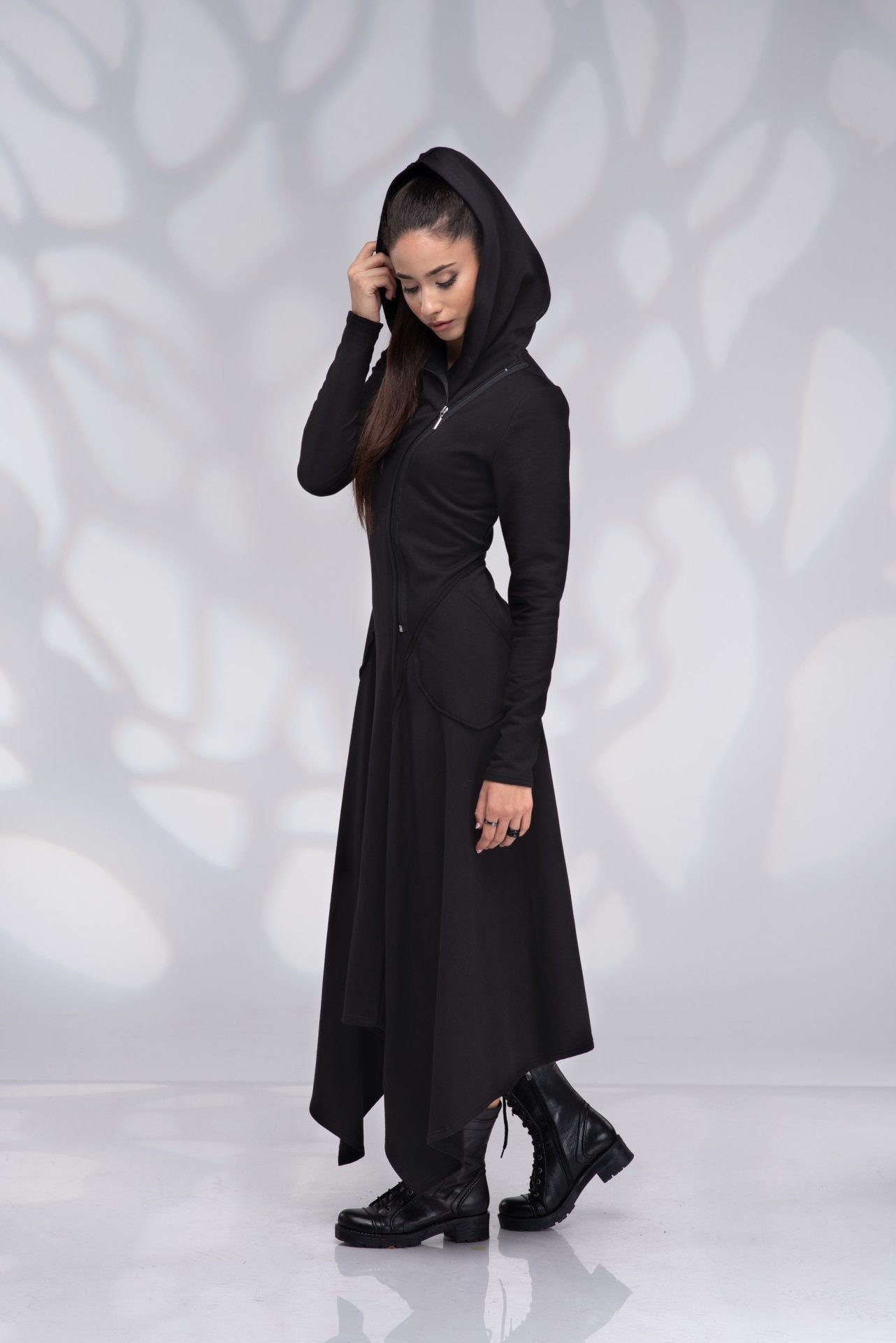 Hoodie Maxi Sweatshirt Dress with Pockets