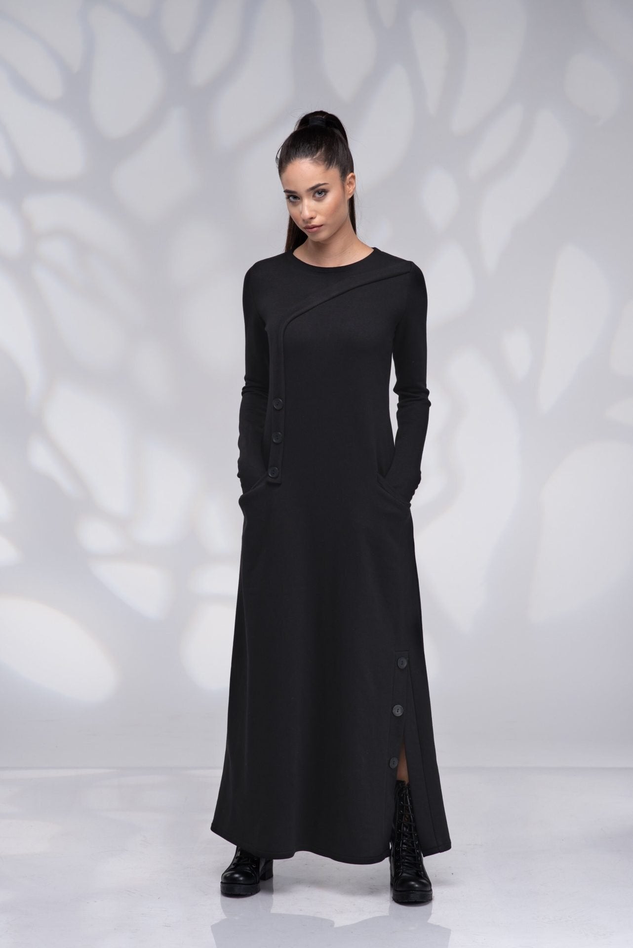 Maxi Winter Plus Size Dress with Pockets