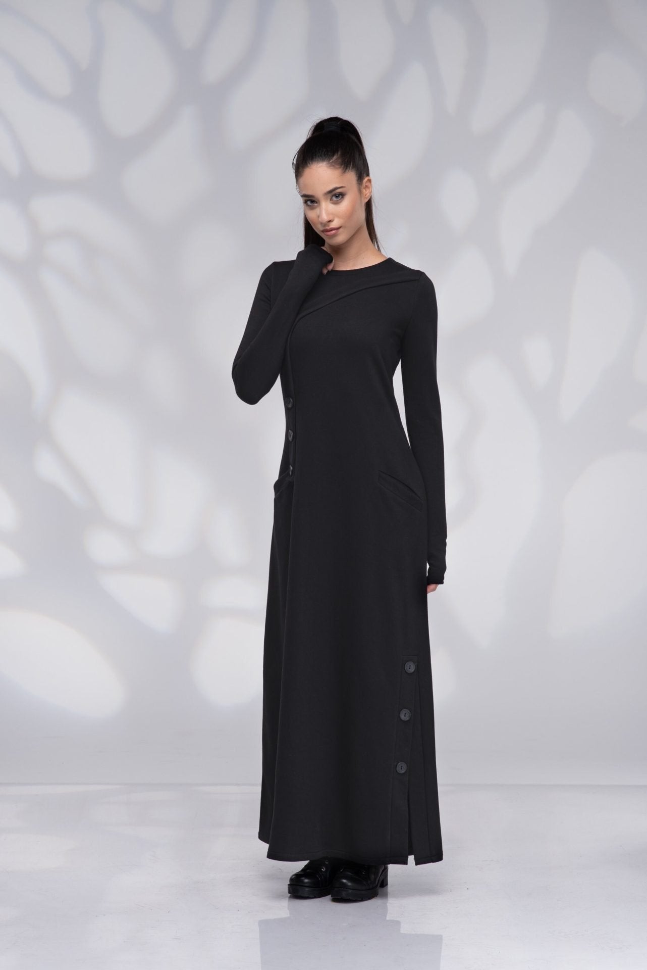 Maxi Winter Plus Size Dress with Pockets
