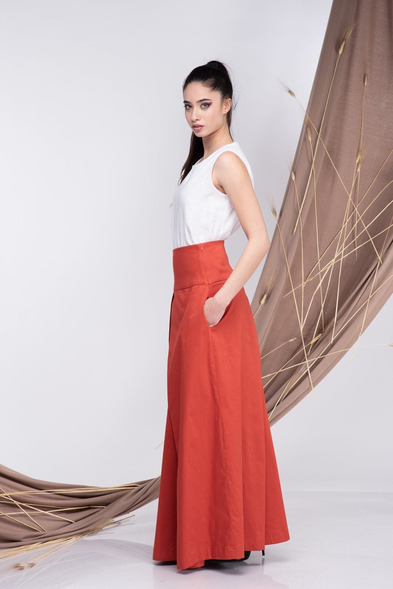 Long Maxi High Waisted Summer Skirt