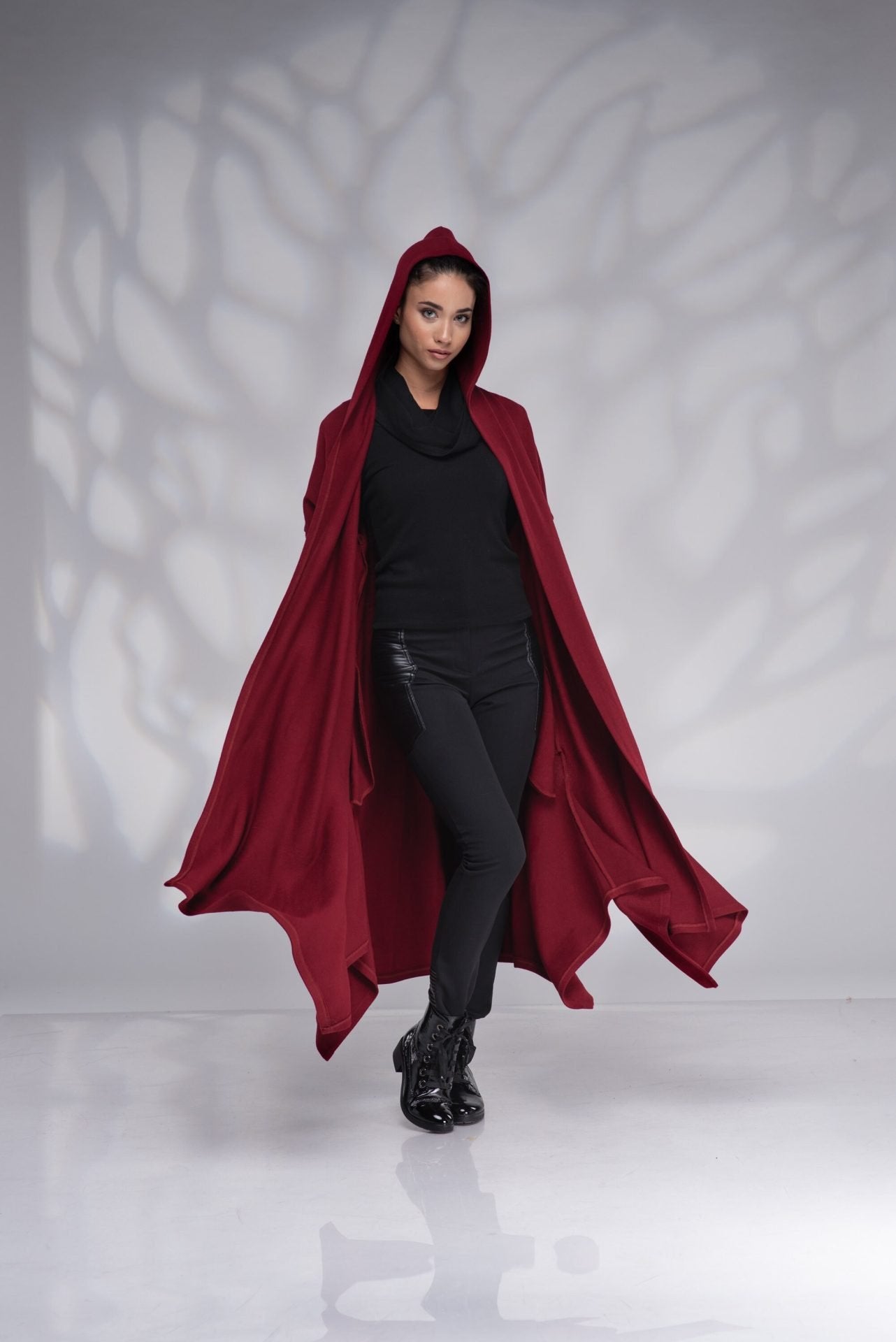 Long Sweater Winter Cloak with Hood Elven Cape