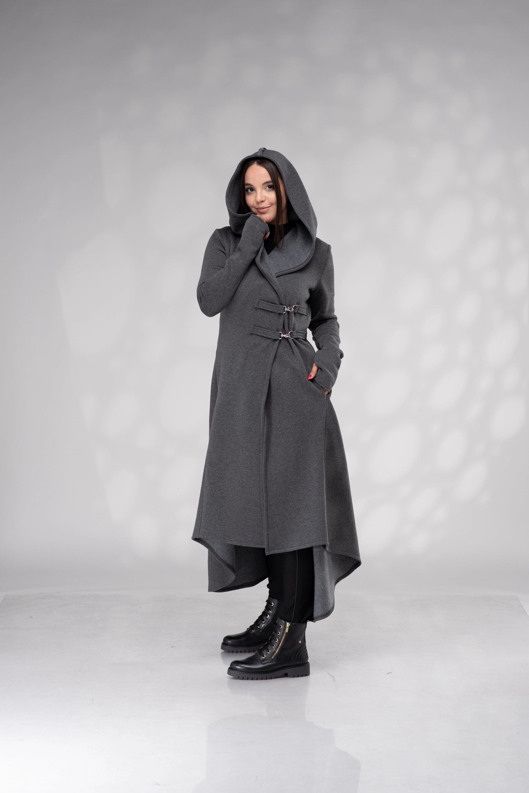 Long Cardigan Cloak with Hood Sweater Maxi Gothic Jacket-Danellys-3.webp
