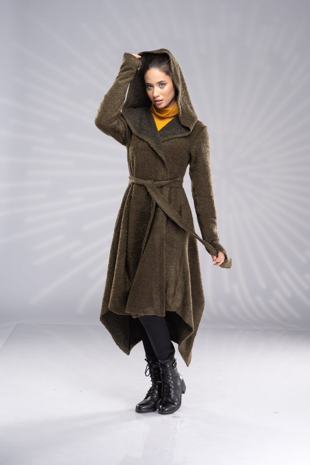 Long Hooded Sweater Coat