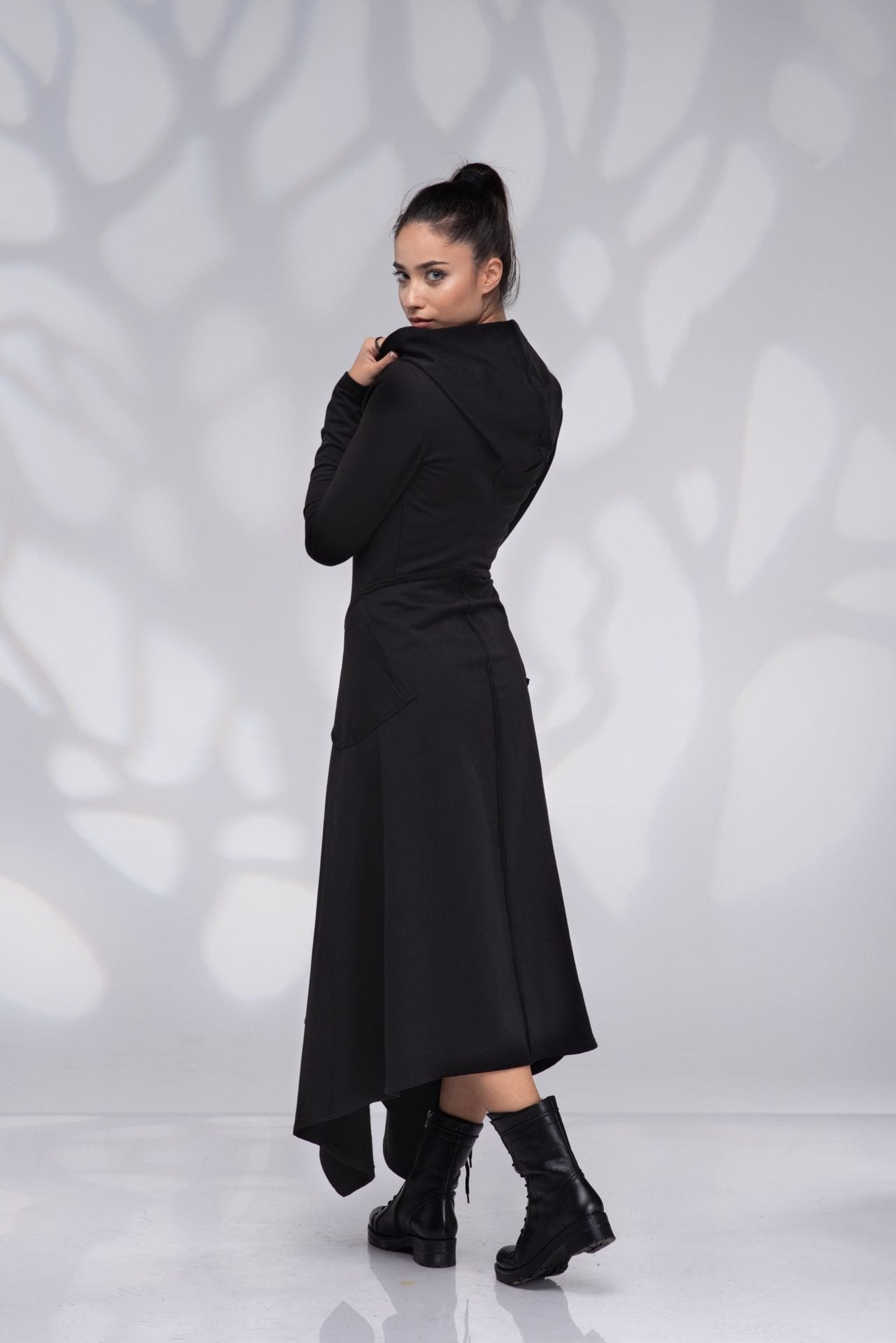 Hoodie Maxi Sweatshirt Dress with Pockets