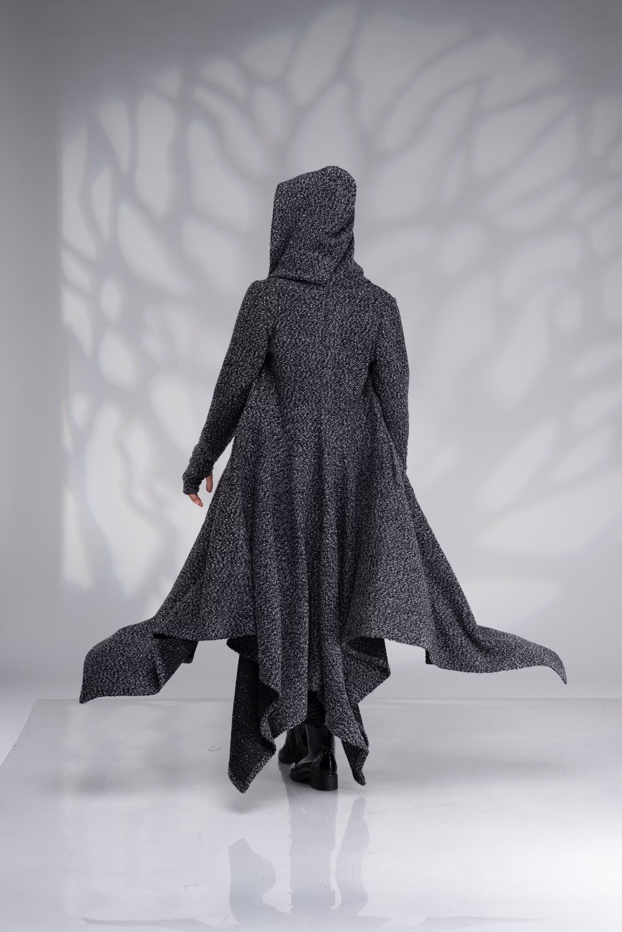 Open Knit Cardigan with Hood - Maxi Duster Sweater6-Danellys.webp