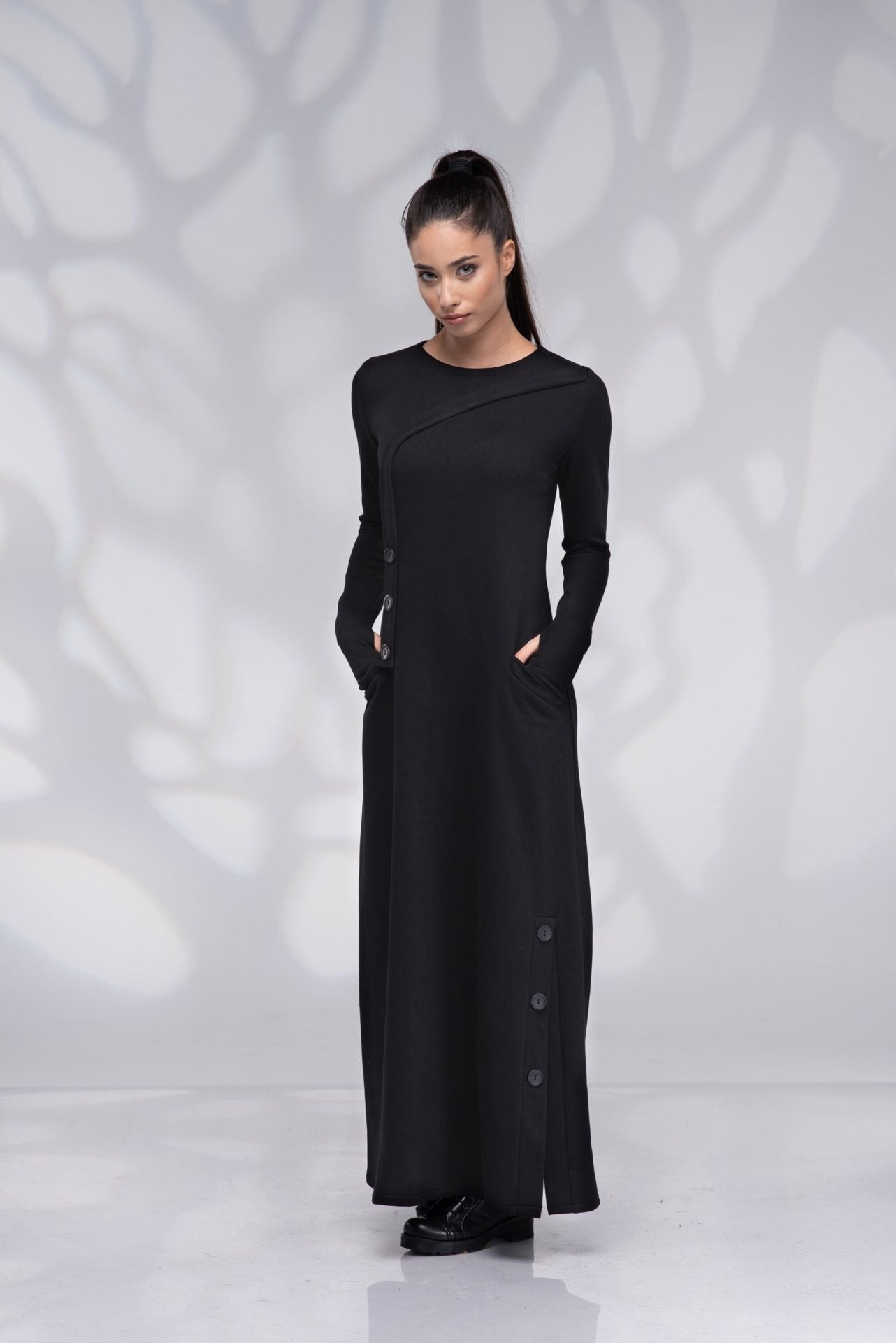 Maxi Winter Plus Size Dress with Pockets