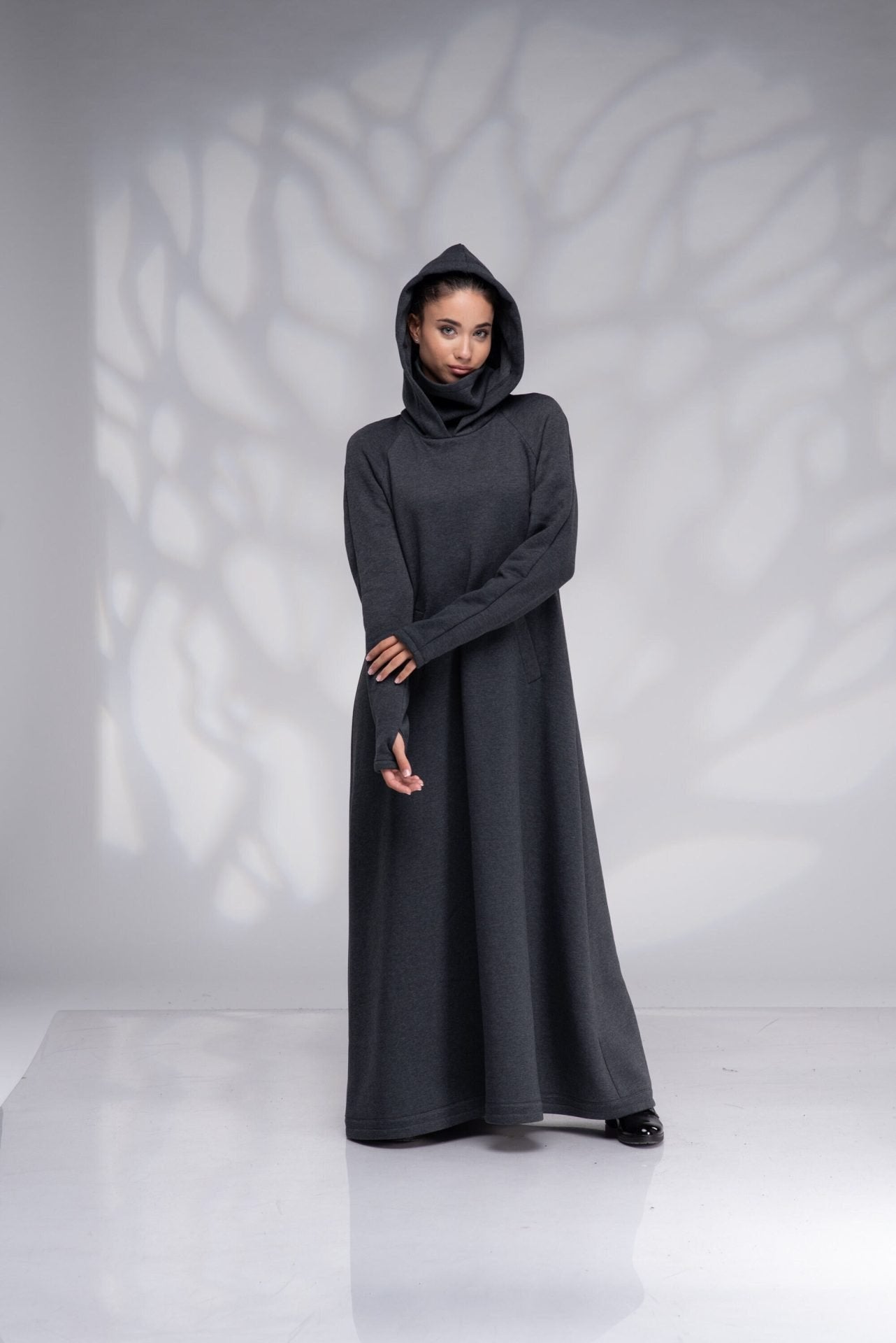 Long Maxi Winter Turtleneck Sweatshirt Dress