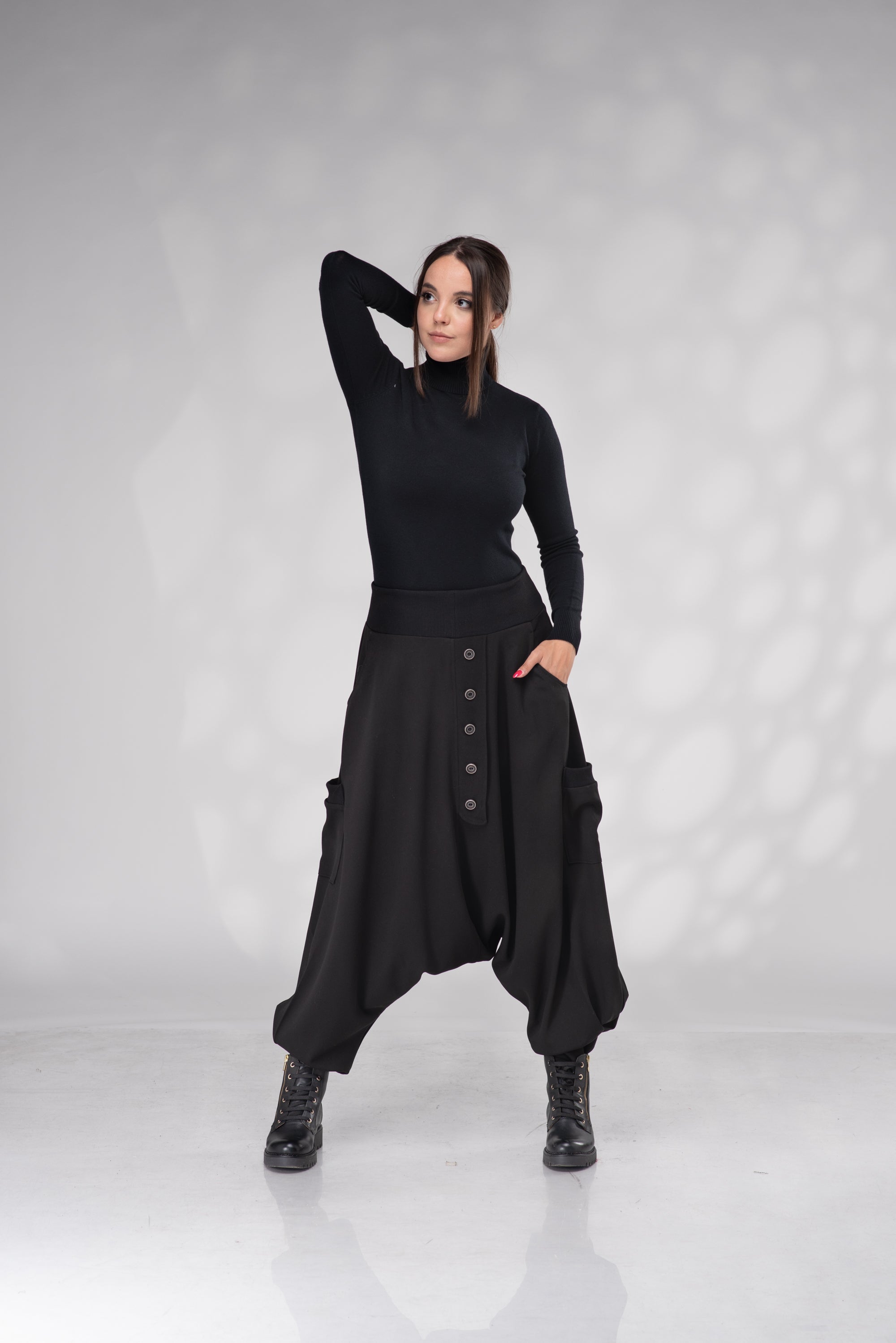 Avant-Garde Harem Pants – Oversized Drop Crotch Pants with Pockets