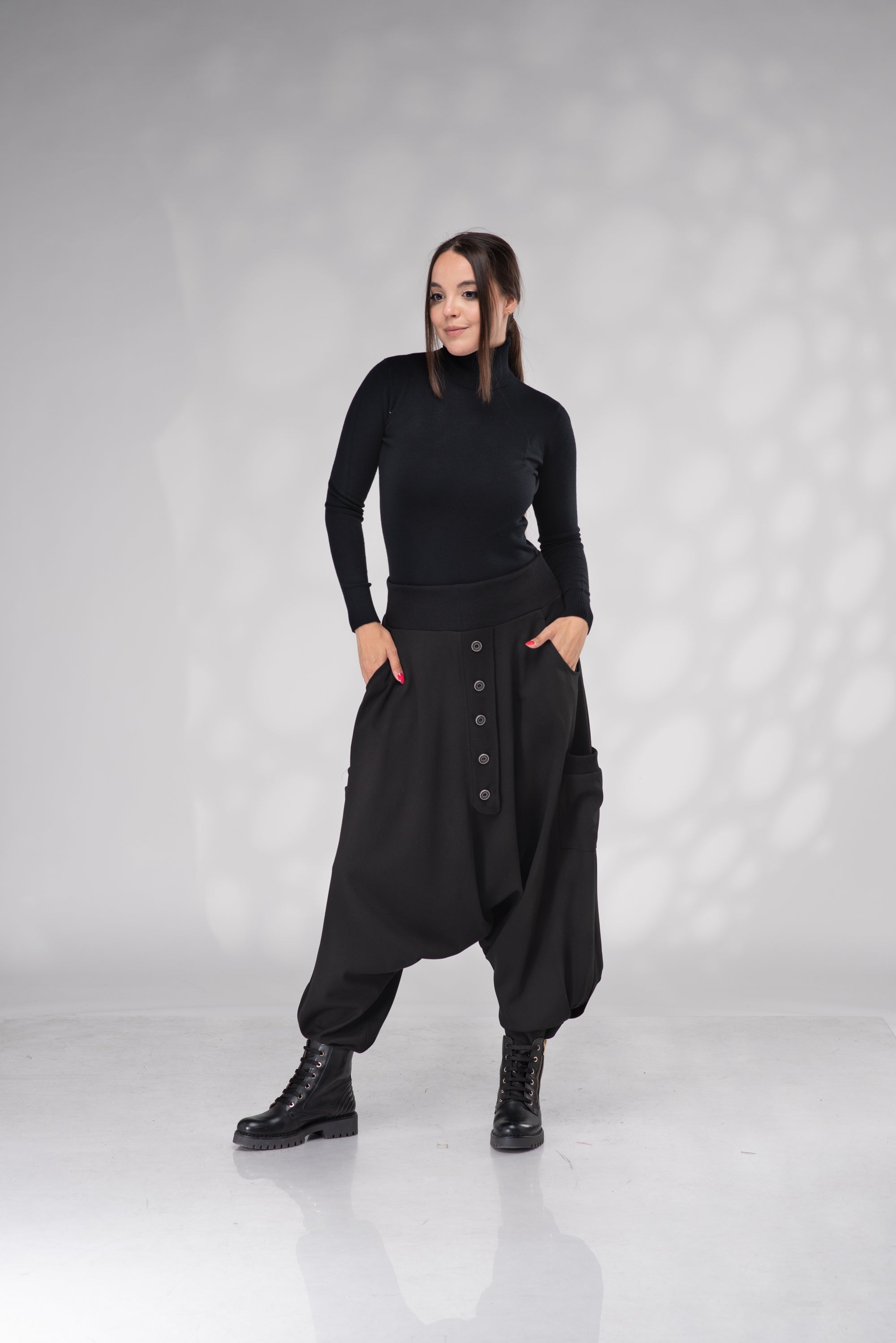 Avant-Garde Harem Pants – Oversized Drop Crotch Pants with Pockets