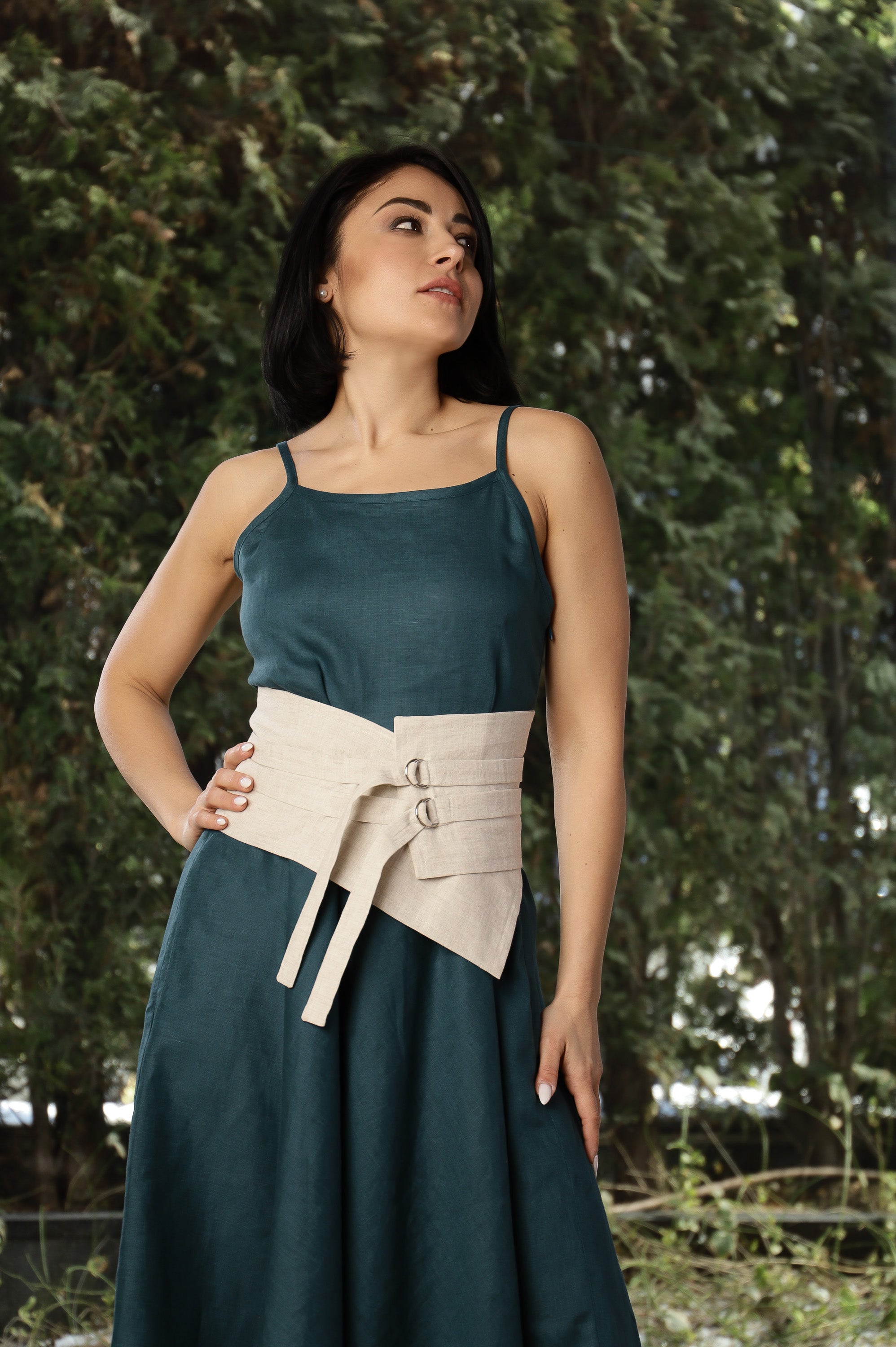 Linen Corset Belt – Adjustable Waist Belt for Dresses