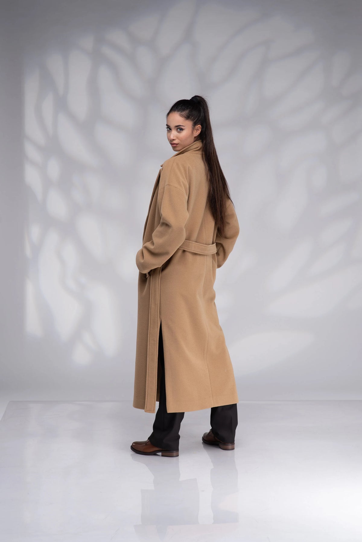 Long Wool Camel Oversized Coat-Danellys.webp