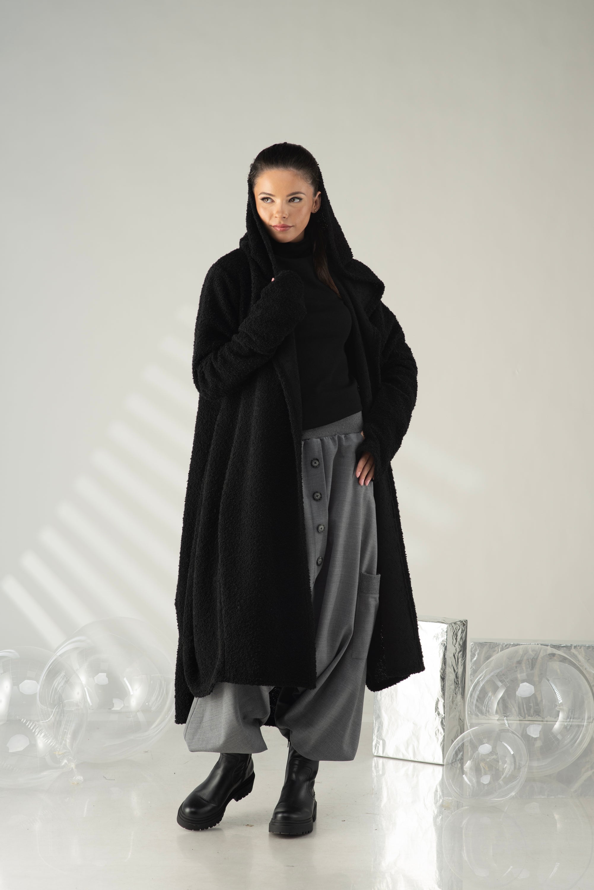 Hooded Long Cardigan Sweater
