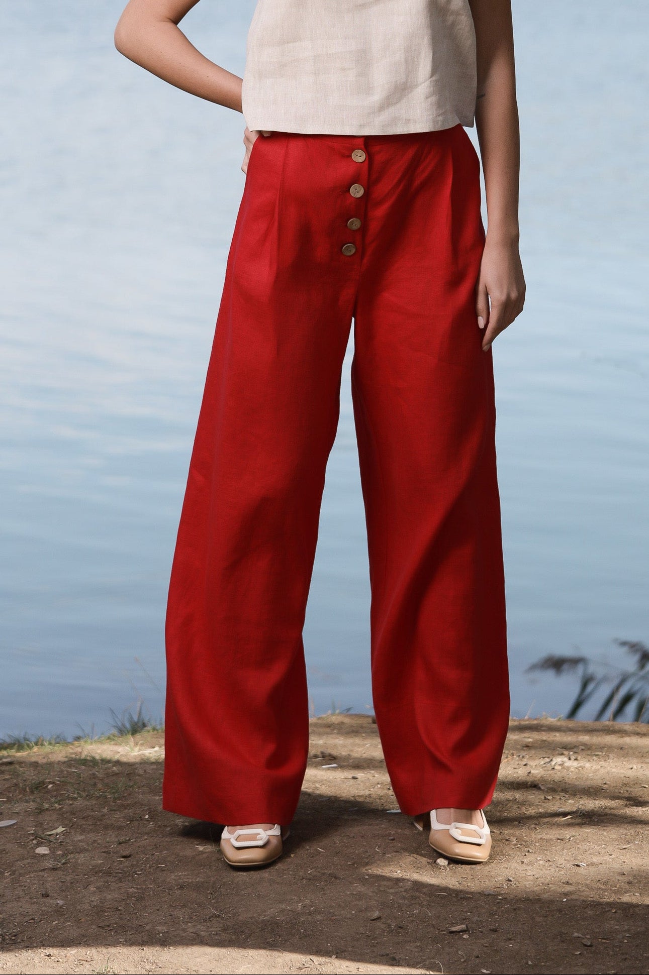 Wide Leg Linen Pants – High Waisted Linen Trousers for Women
