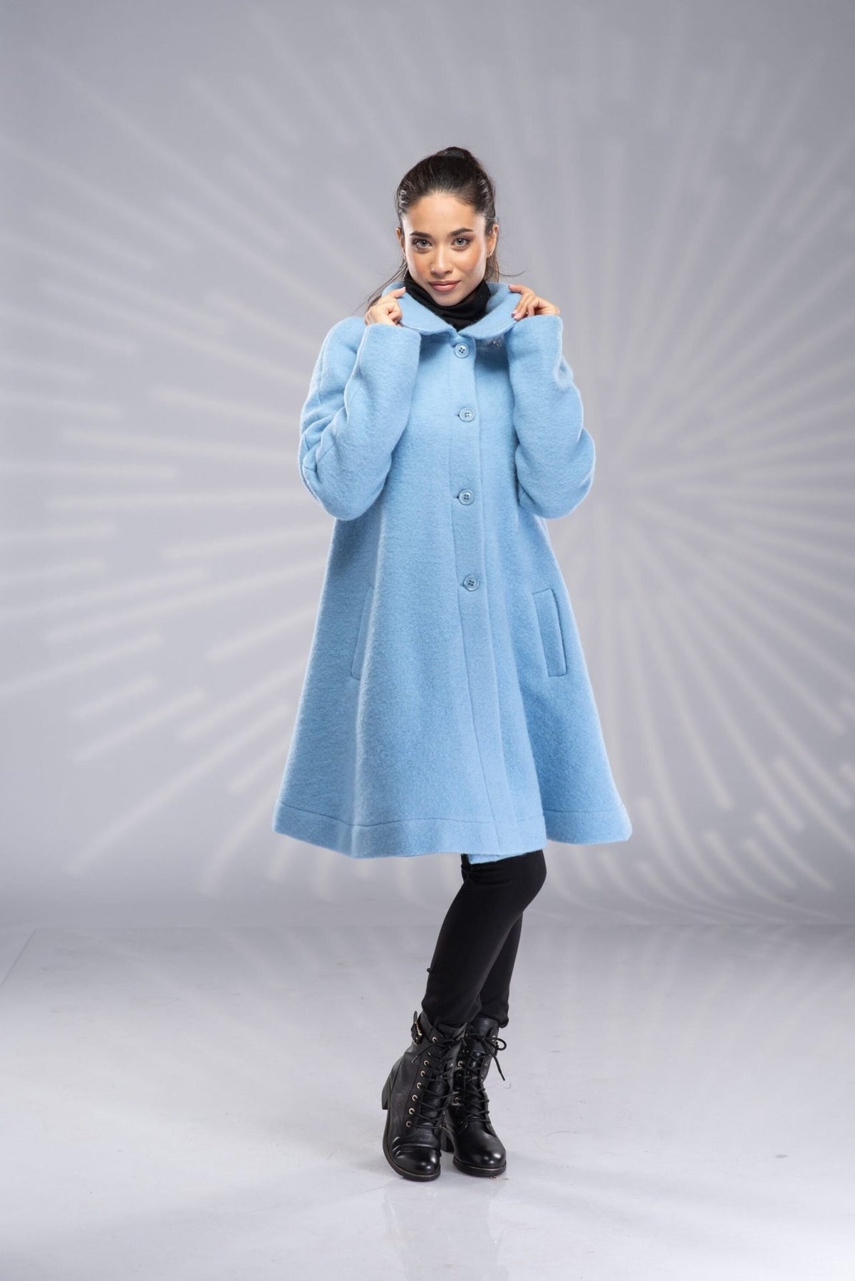 Wool Swing Plus Size Short Coat