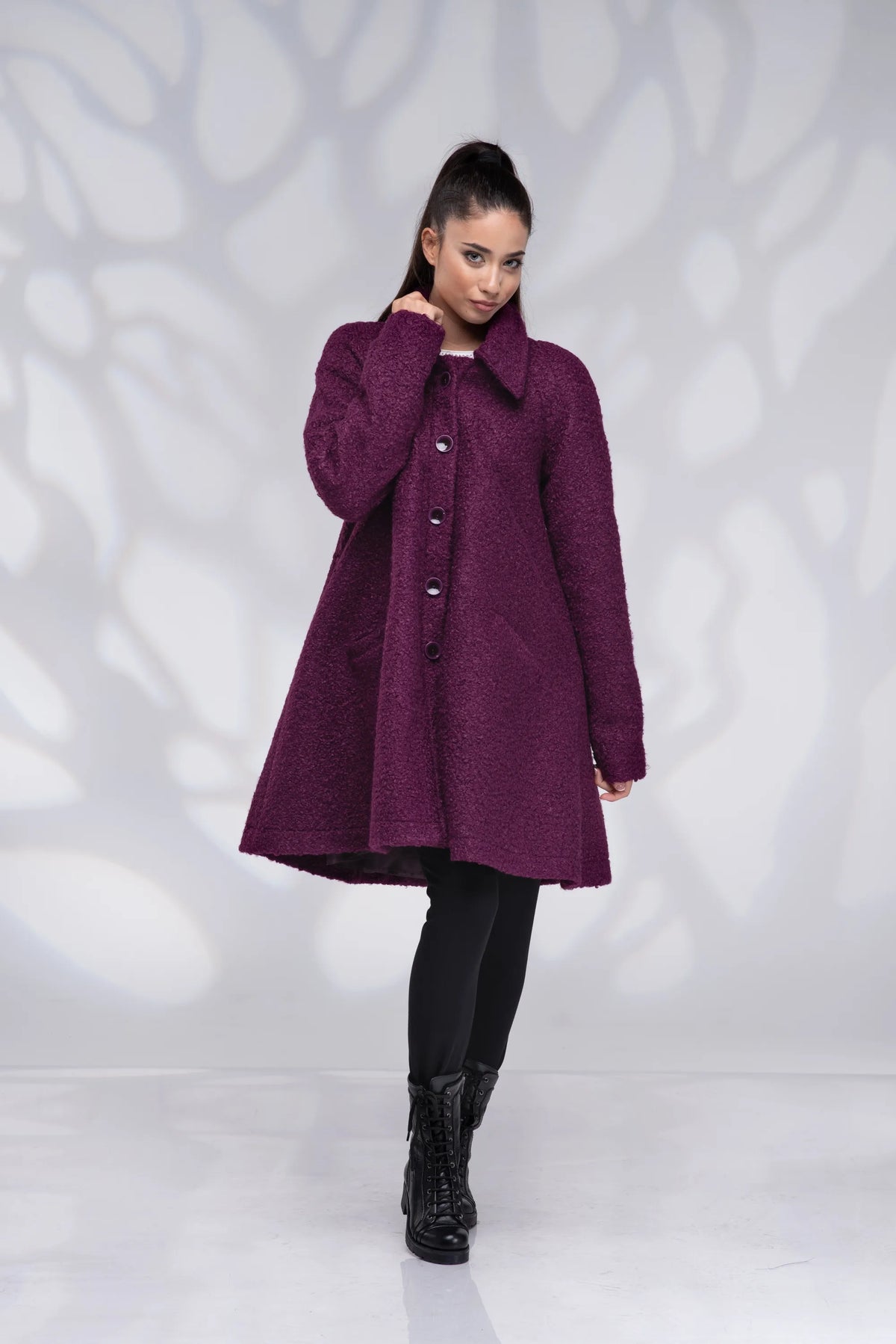 Wool Swing Short Coat-Danellys.webp