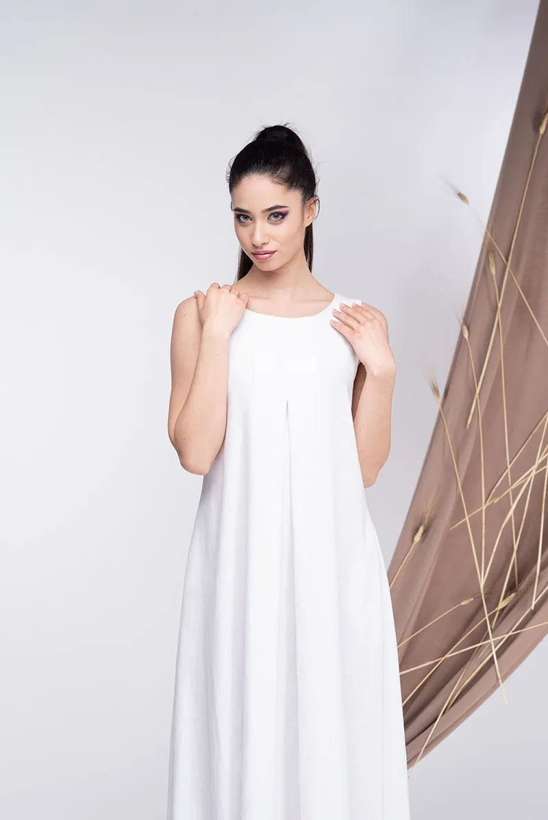 Long Linen Maxi Sleeveless Bridesmaid Boho Dress