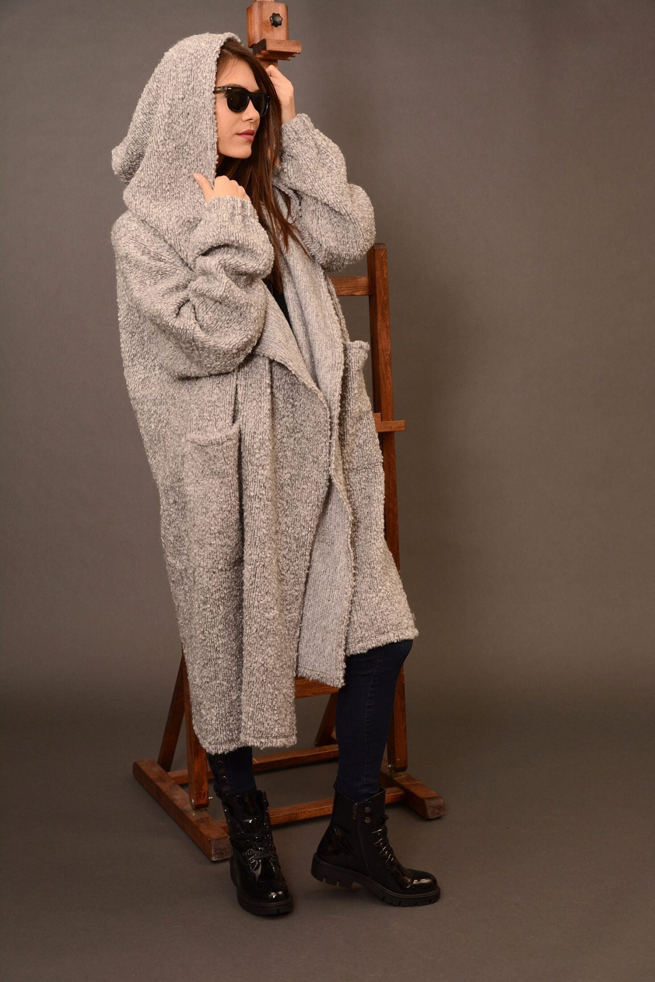 Wool Maxi Oversized Winter Cardigan Coat