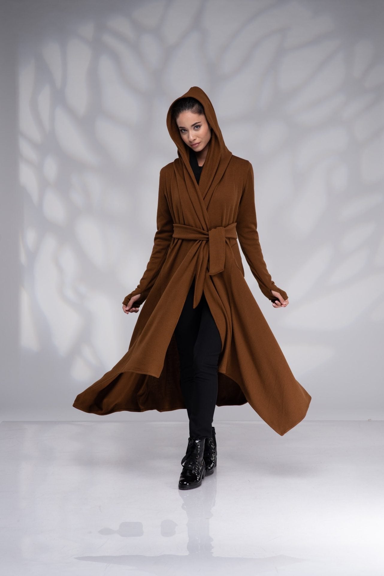 Long Hooded Cardigan Cloak Maxi Gothic Jacket