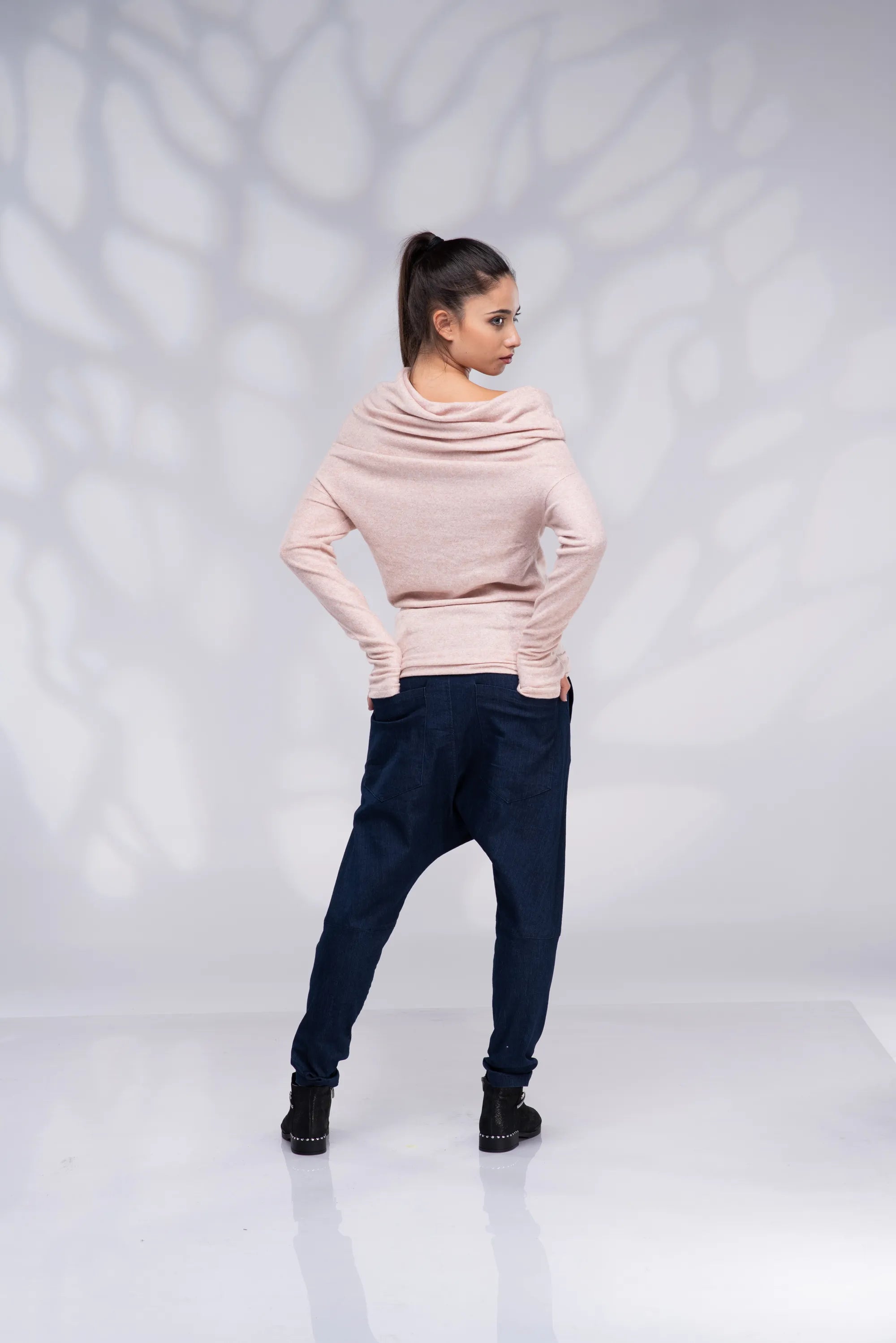 Off Shoulder Pearl Pink Sweater-Danellys-3.webp