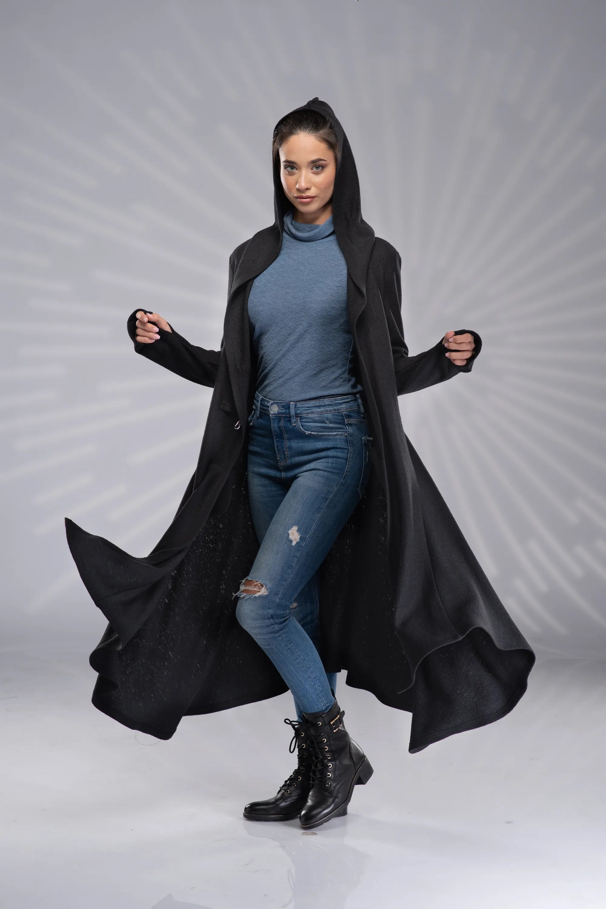 Hooded Cardigan Long Winter Sweater Cloak-Danellys.webp