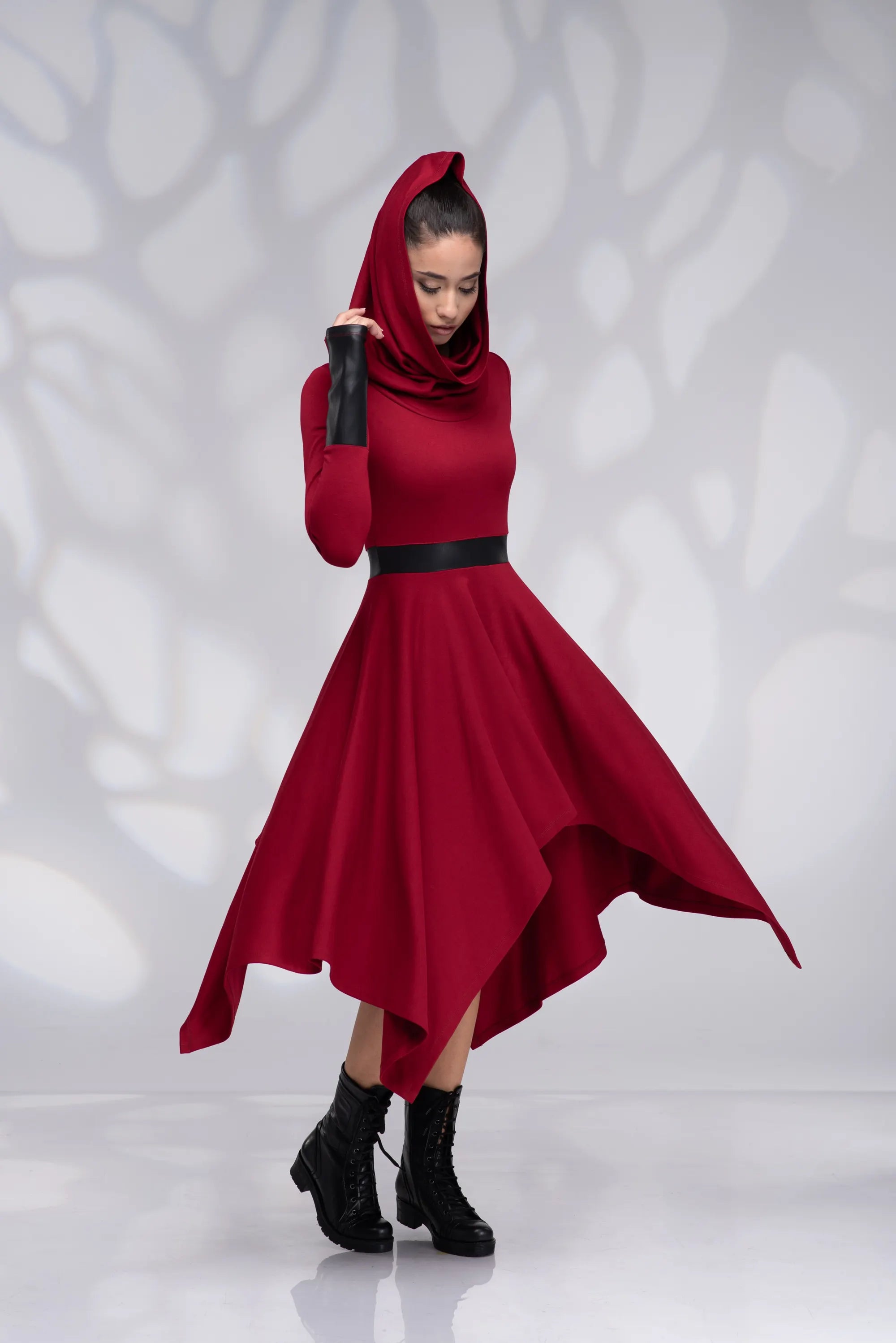 Winter Wool Pixie Hooded Dress-Danellys-3.webp