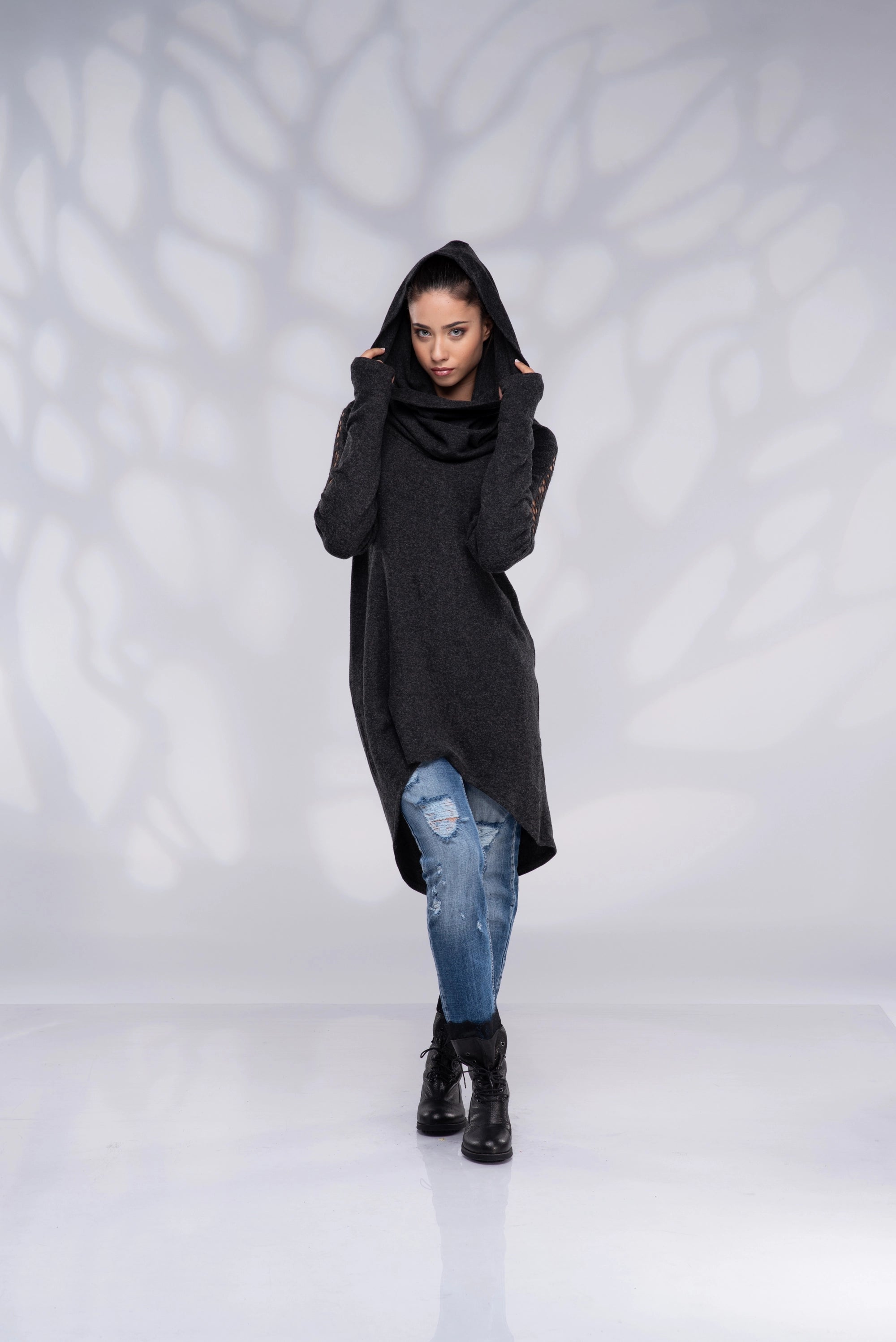 Sweater for Women Long Hooded Dress-Danellys-6.webp