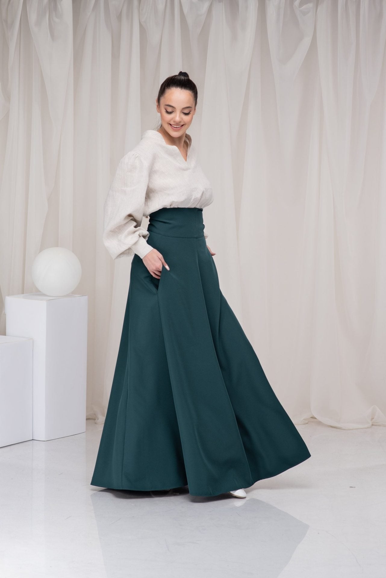 Victorian Walking Summer High Waisted Circle Floor Length Skirt