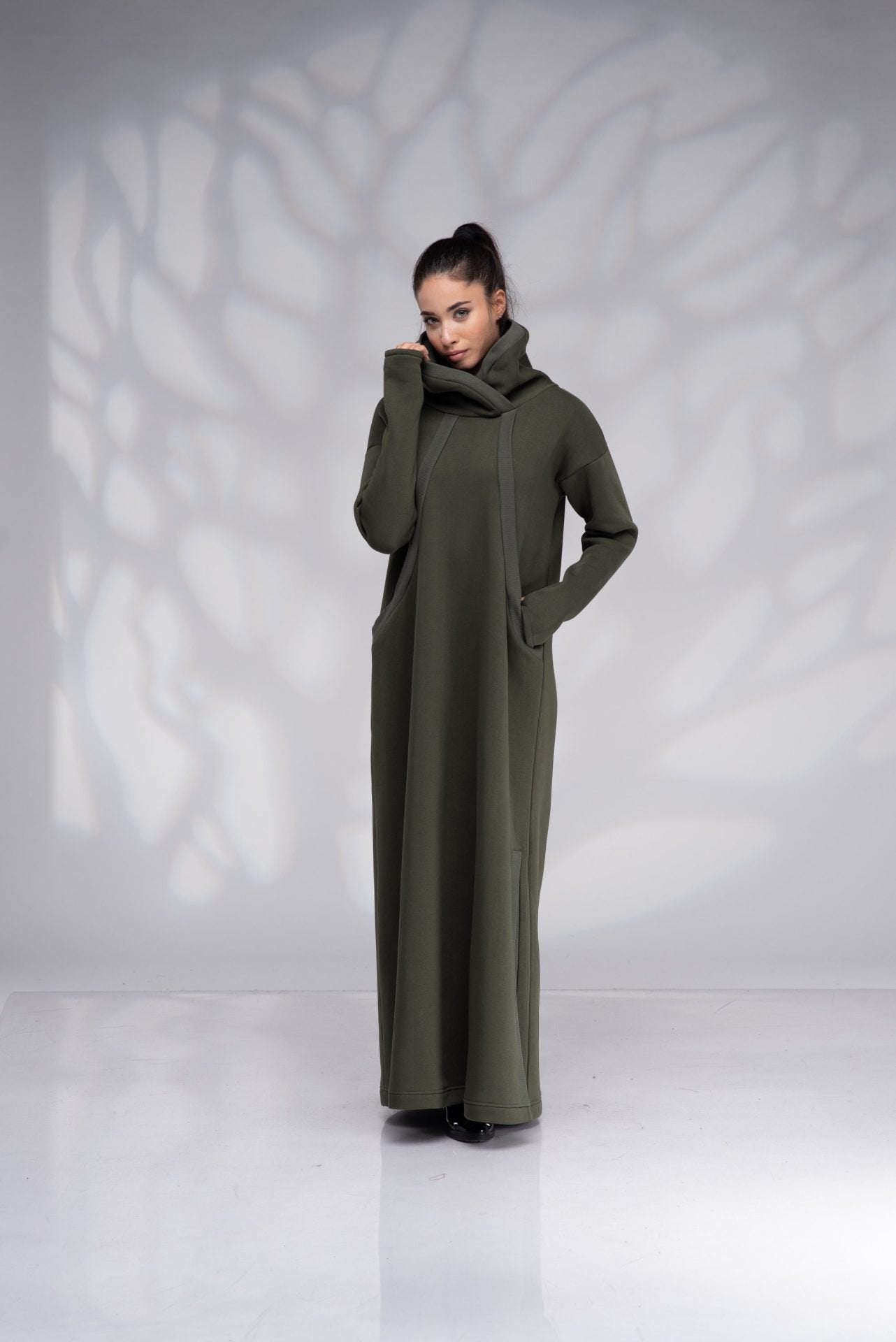 Long Maxi Winter Turtleneck Plus Size Sweatshirt Dress
