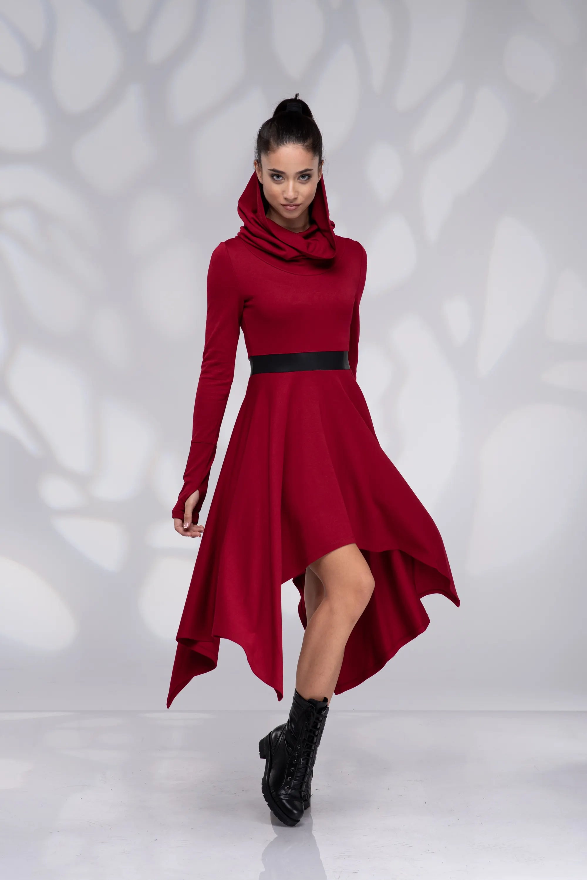 Winter Wool Pixie Hooded Dress-Danellys.webp