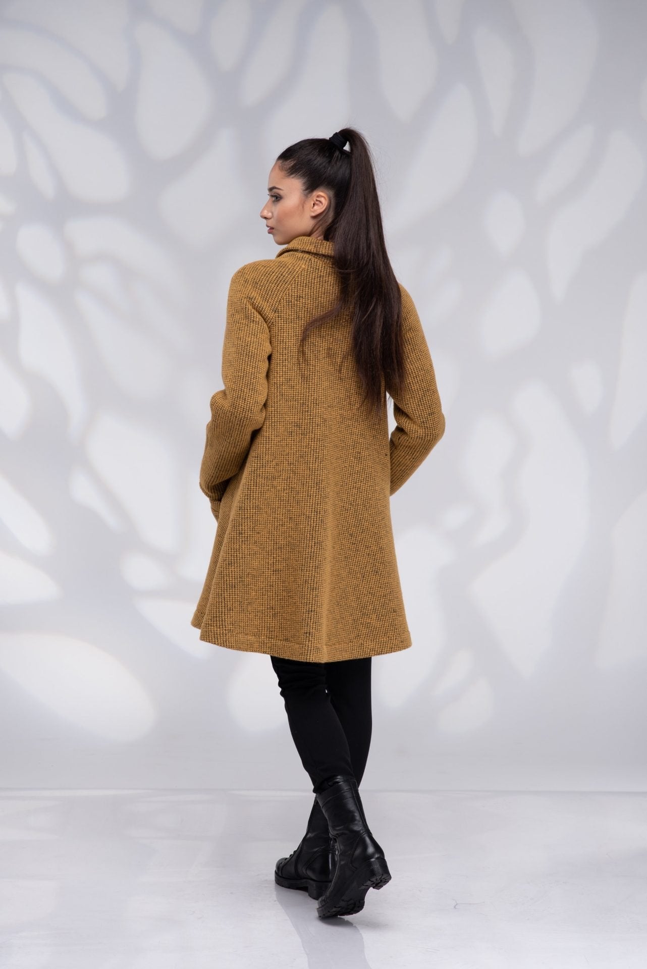 Short Winter Wool Swing Coat with Lining
