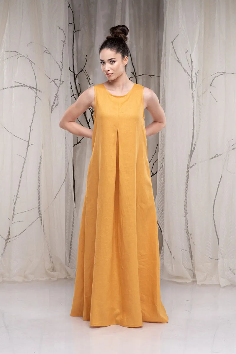 Long Linen Maxi Sleeveless Bridesmaid Boho Dress